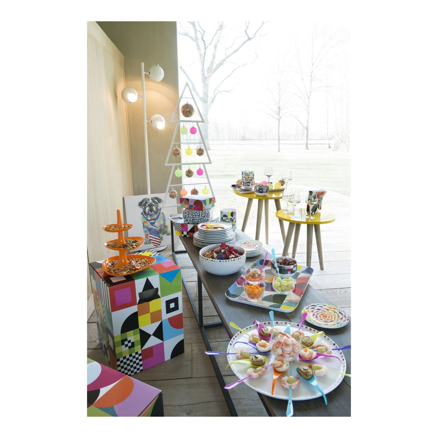 Plat à cake CONFETTIS 37x15,5 cm