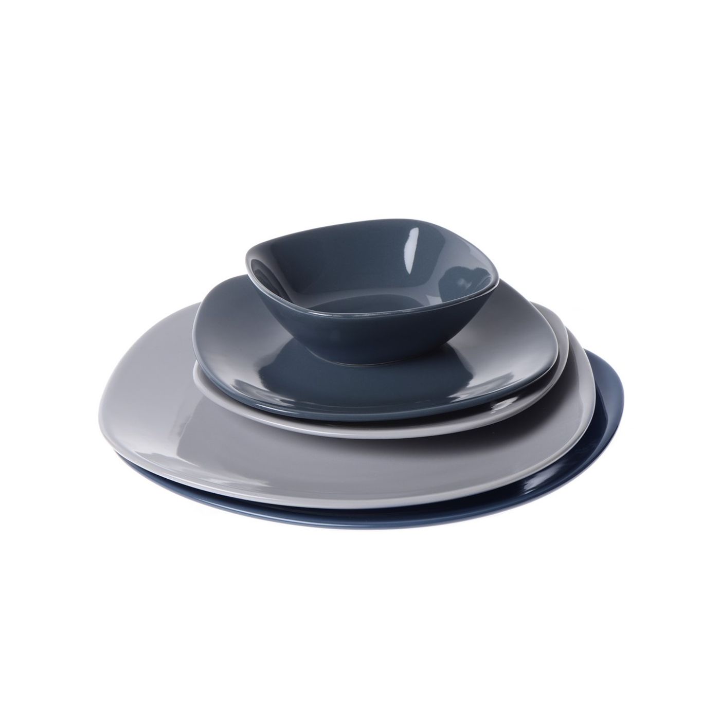 Assiette dessert Square gris clair