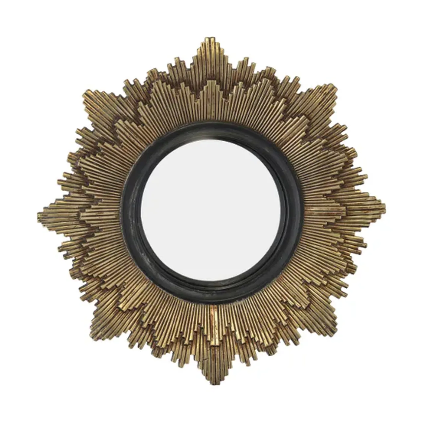 Miroir soleil Léonie noir/or D20cm