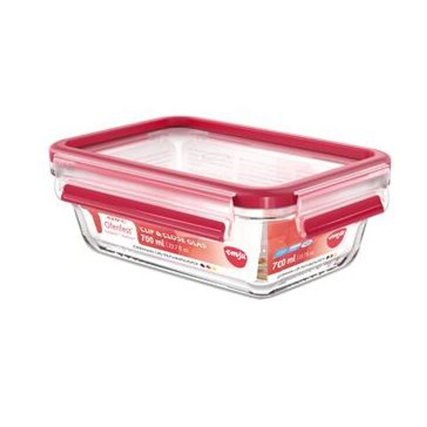 Boîte Clip & Close rectangle 1L rouge