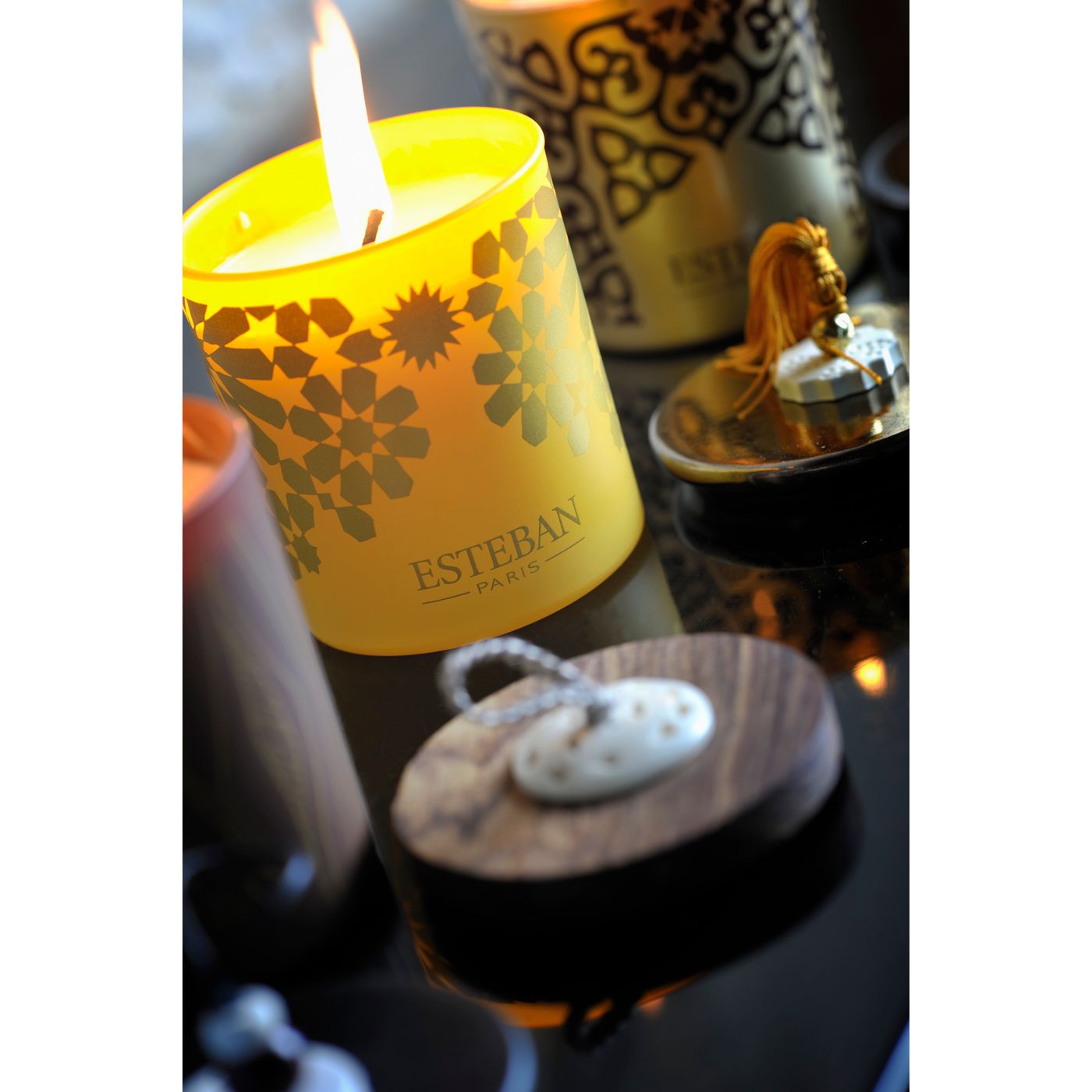 Bougie décorative parfumée & rechargeable 180g Ambre