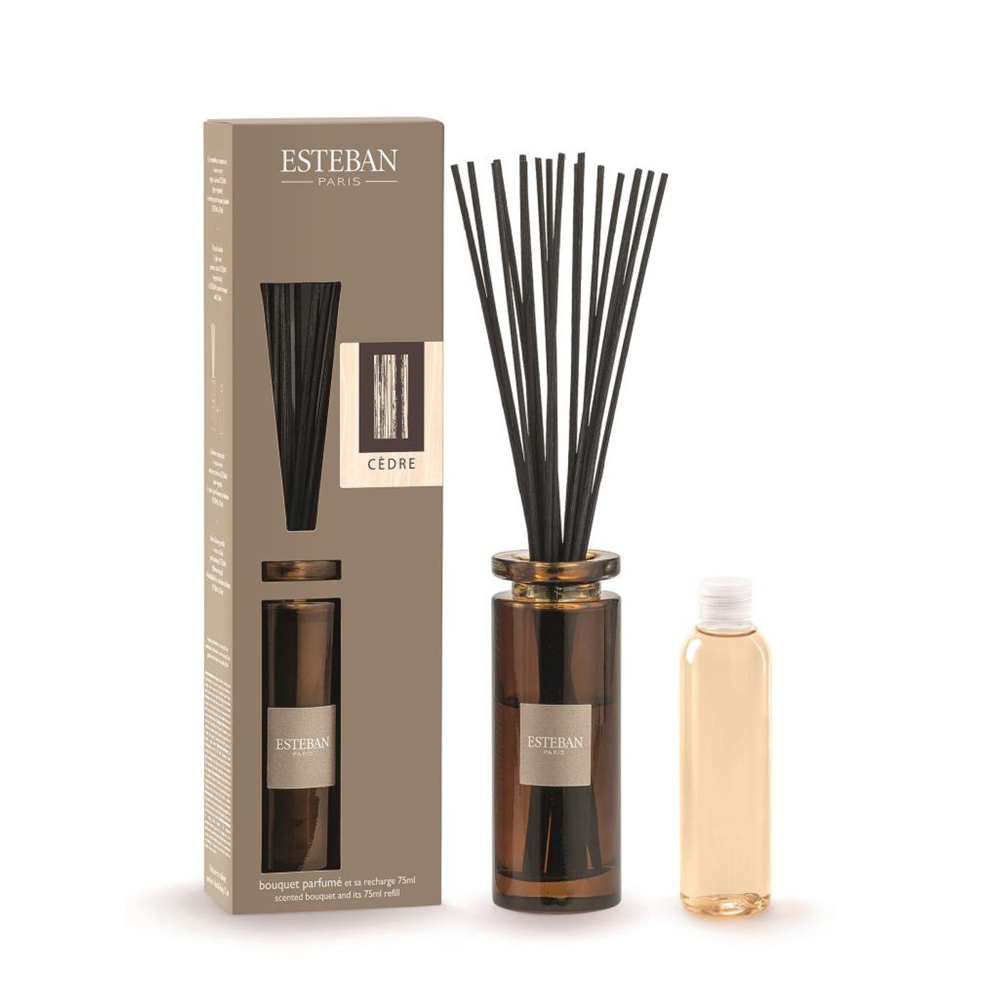 Bouquet parfumé + recharge 75 ml Cèdre