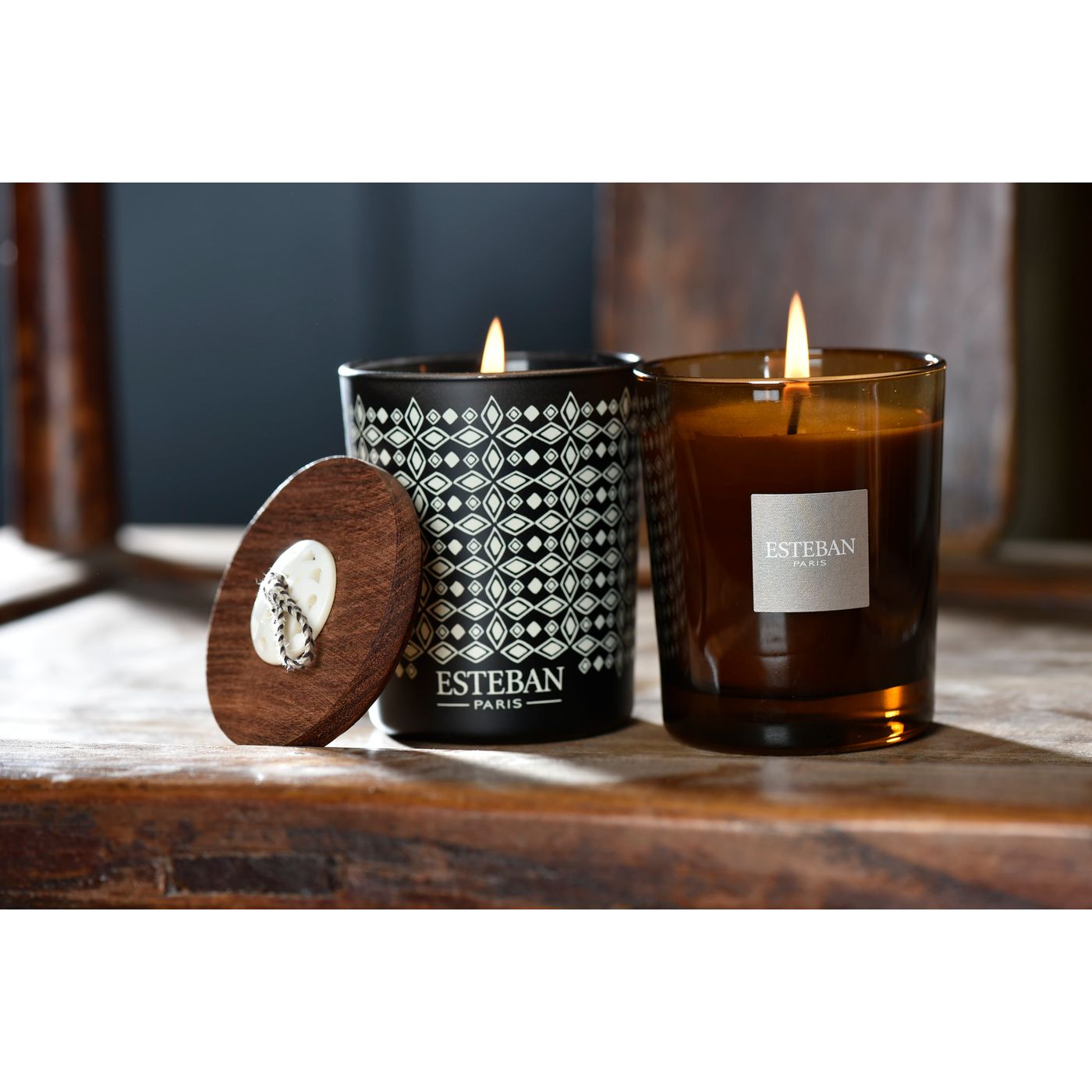 Bougie décorative parfumée & rechargeable 180g Teck & Tonka