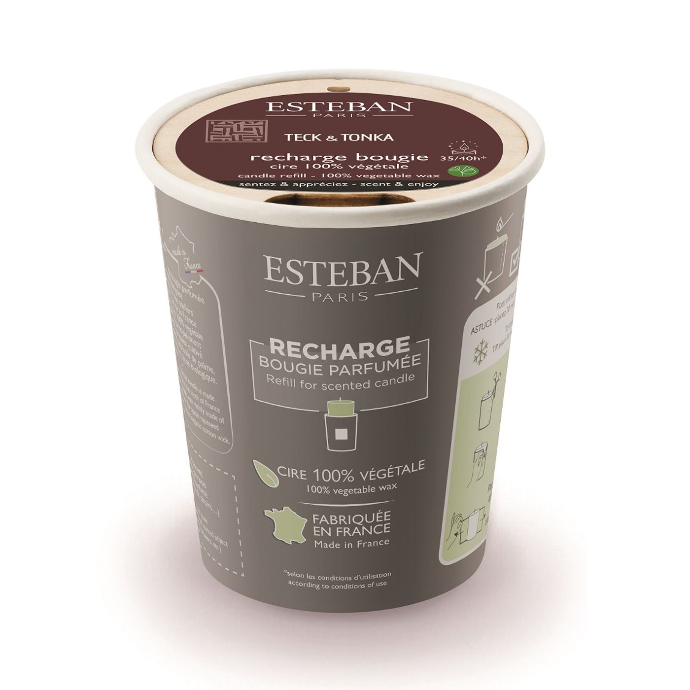 Recharge bougie parfumée 180g Teck & Tonka