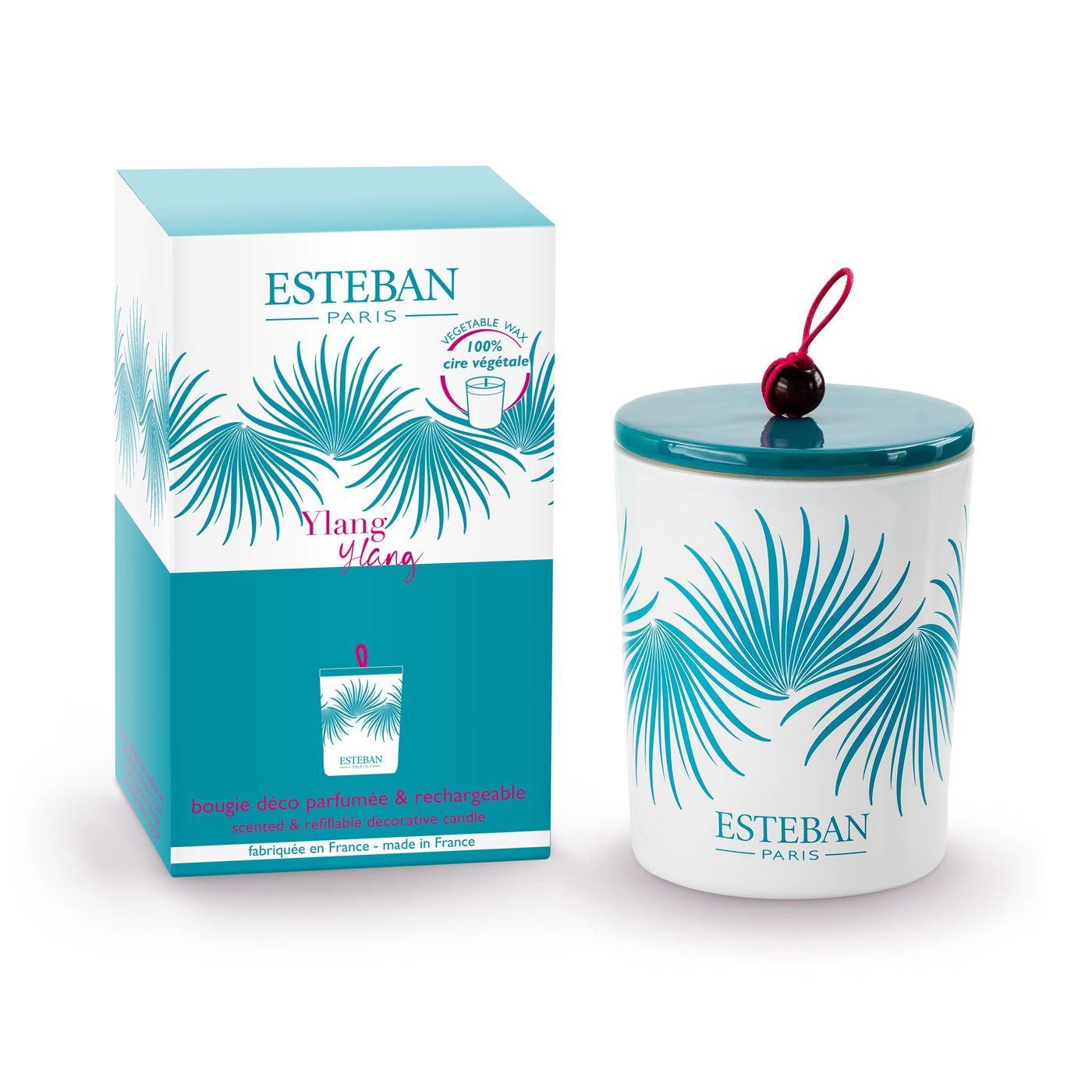 Bougie décorative parfumée rechargeable 180g ylang-ylang