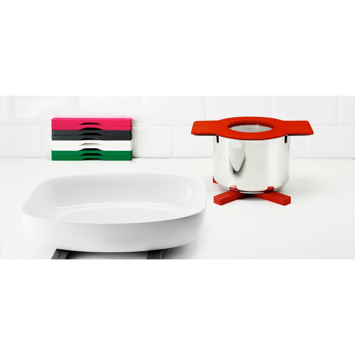 Dessous de plat magnétique rouge