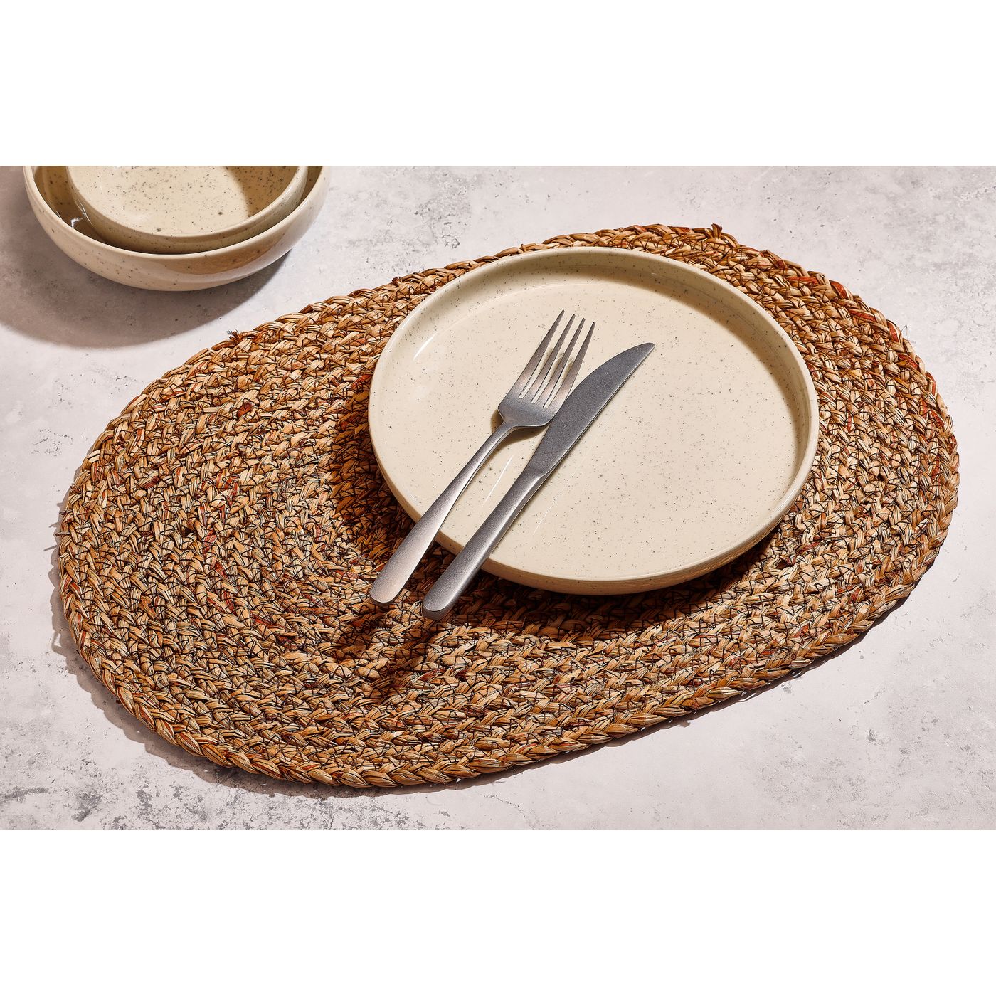 Set de table oval marron