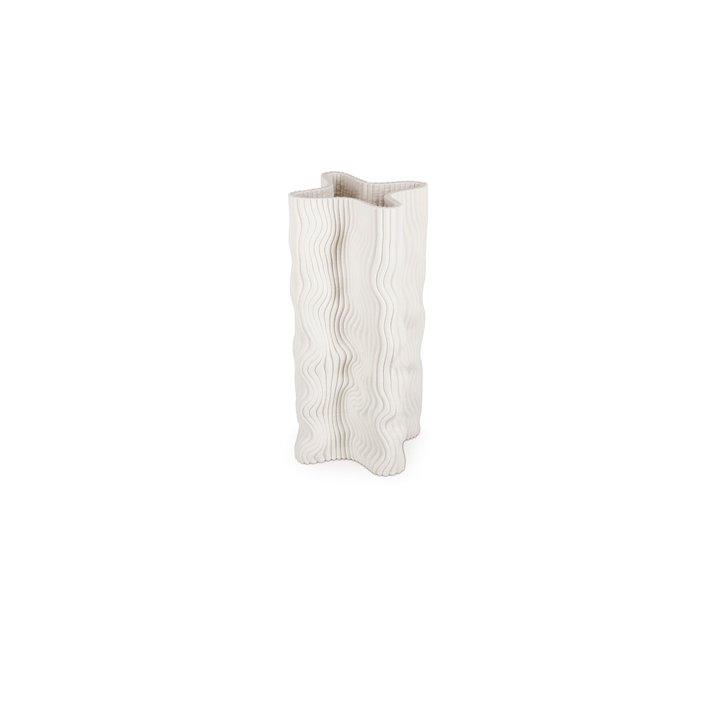 Vase 17,5x17,5xH33cm fluid white Vea