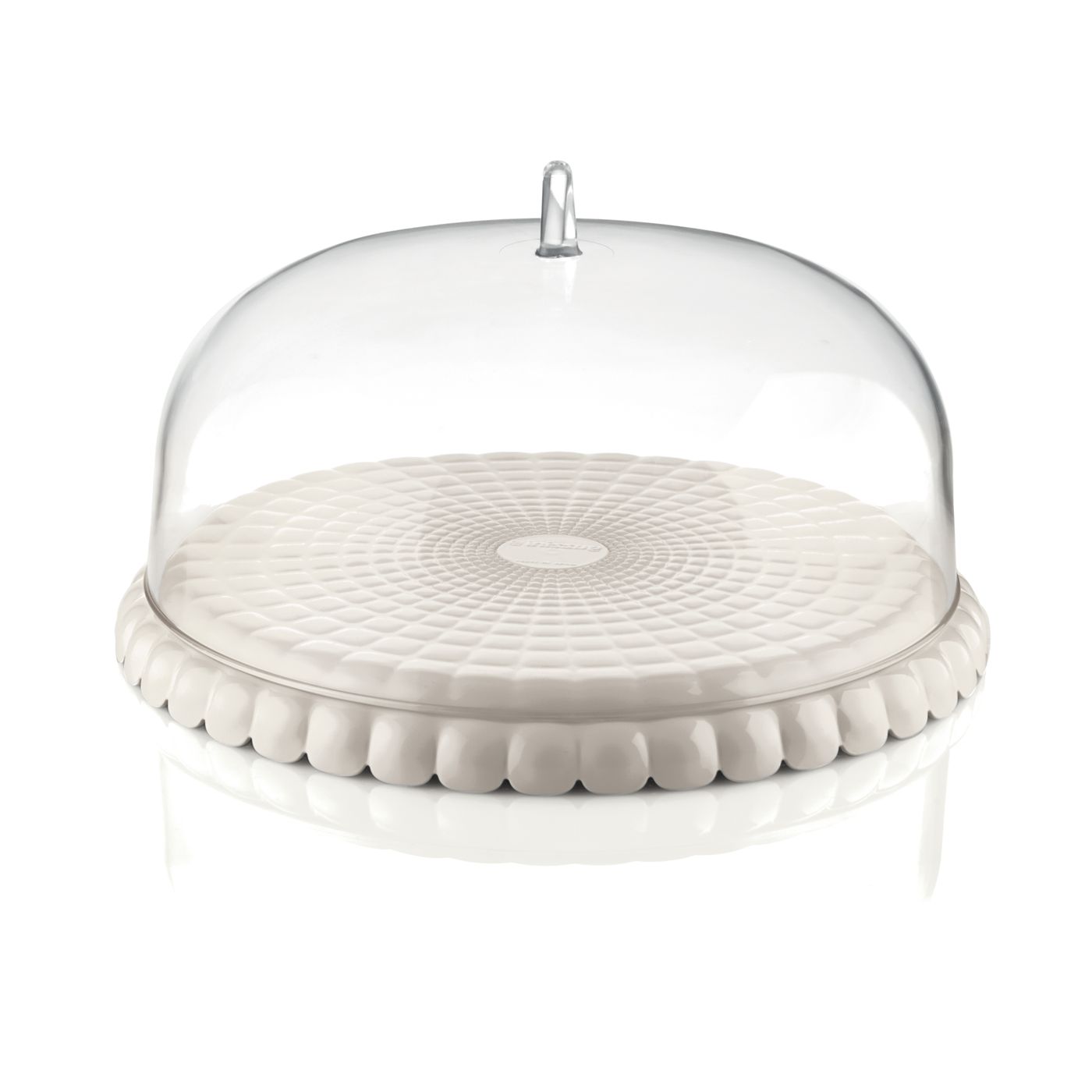 Plat avec cloche sans pied tiffany blanc 30 cm