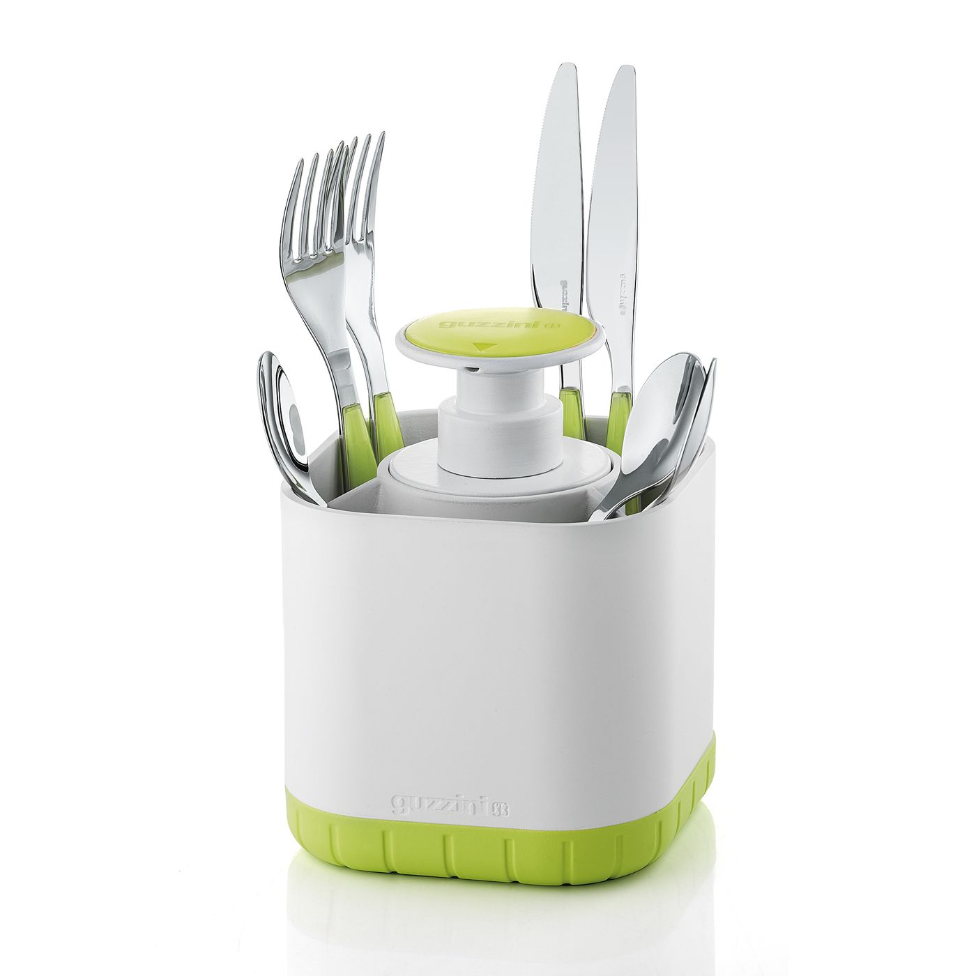 Egouttoir couverts + pompe à savon vert