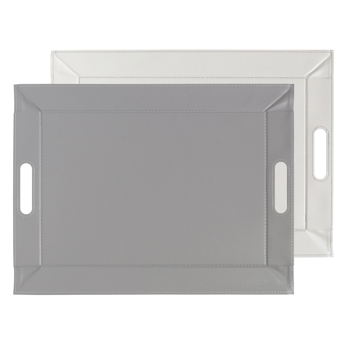 Plateau réversible 55 x 41 cm blanc/gris