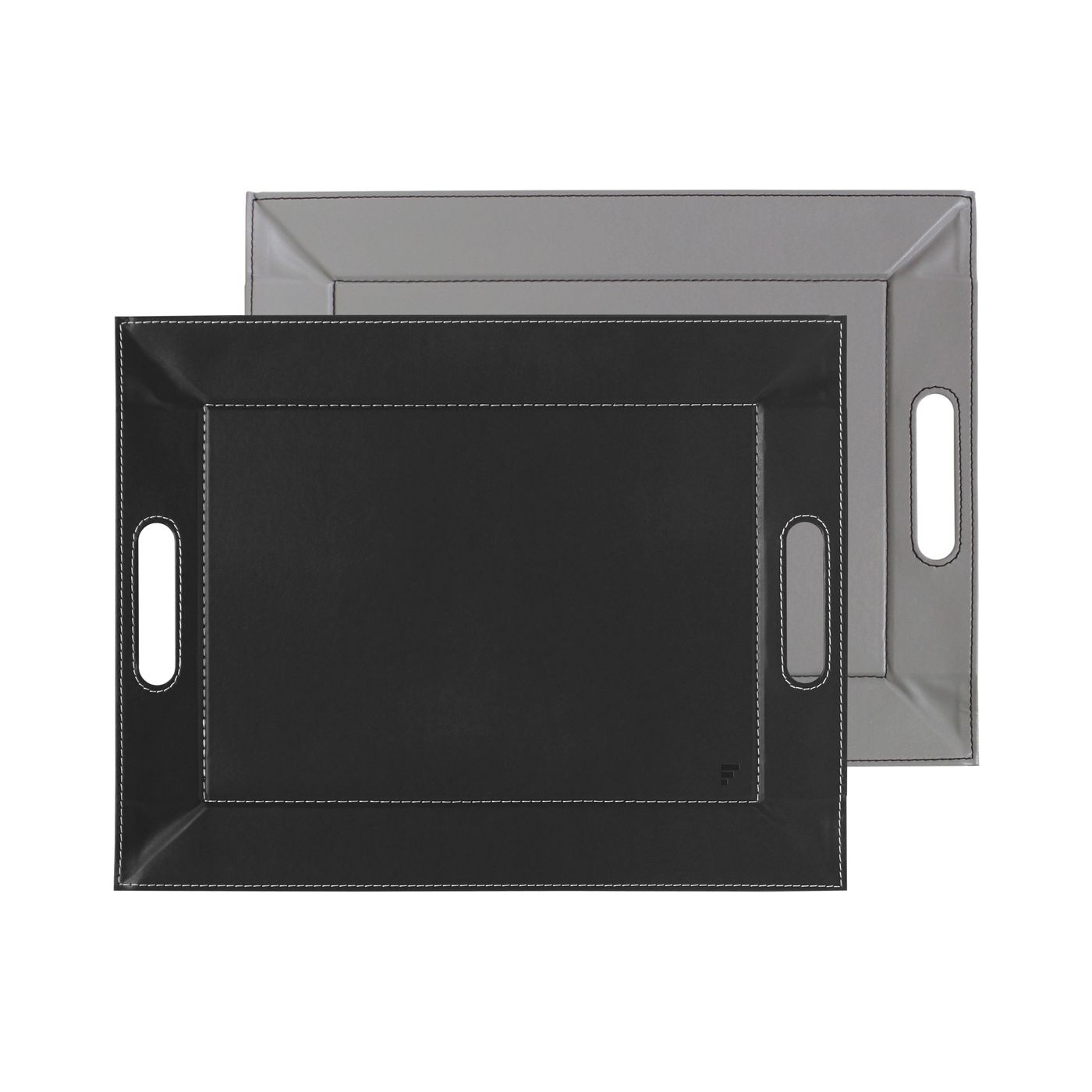 Plateau réversible 45 x 35 cm gris/noir