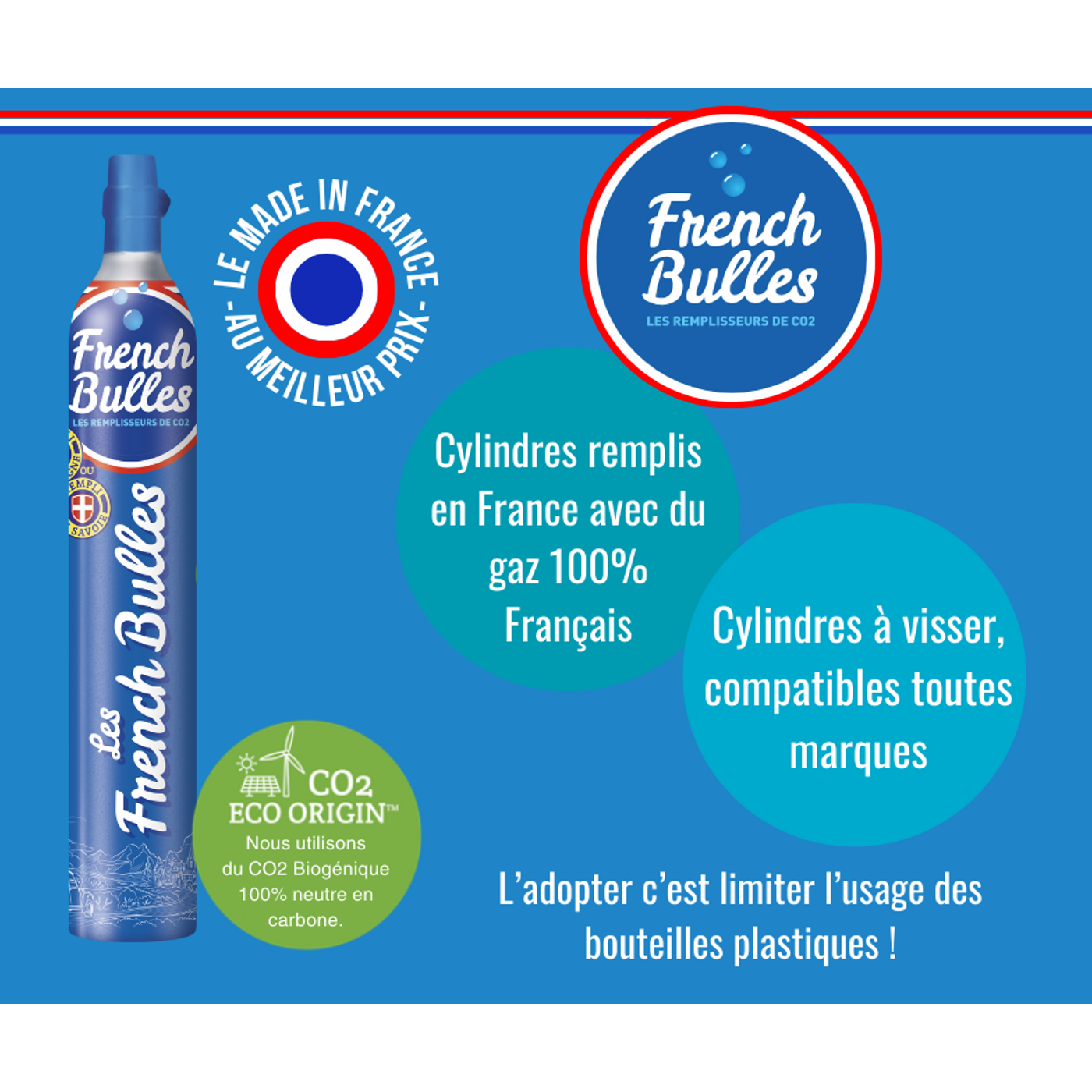 Recharge Cylindre CO2 425g pour machine à eau gazeuse