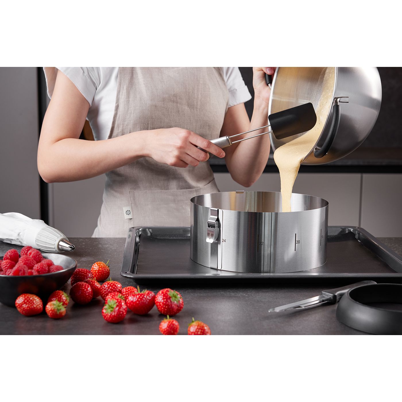 Cercle à gâteau Tondo clip h.10 cm en inox
