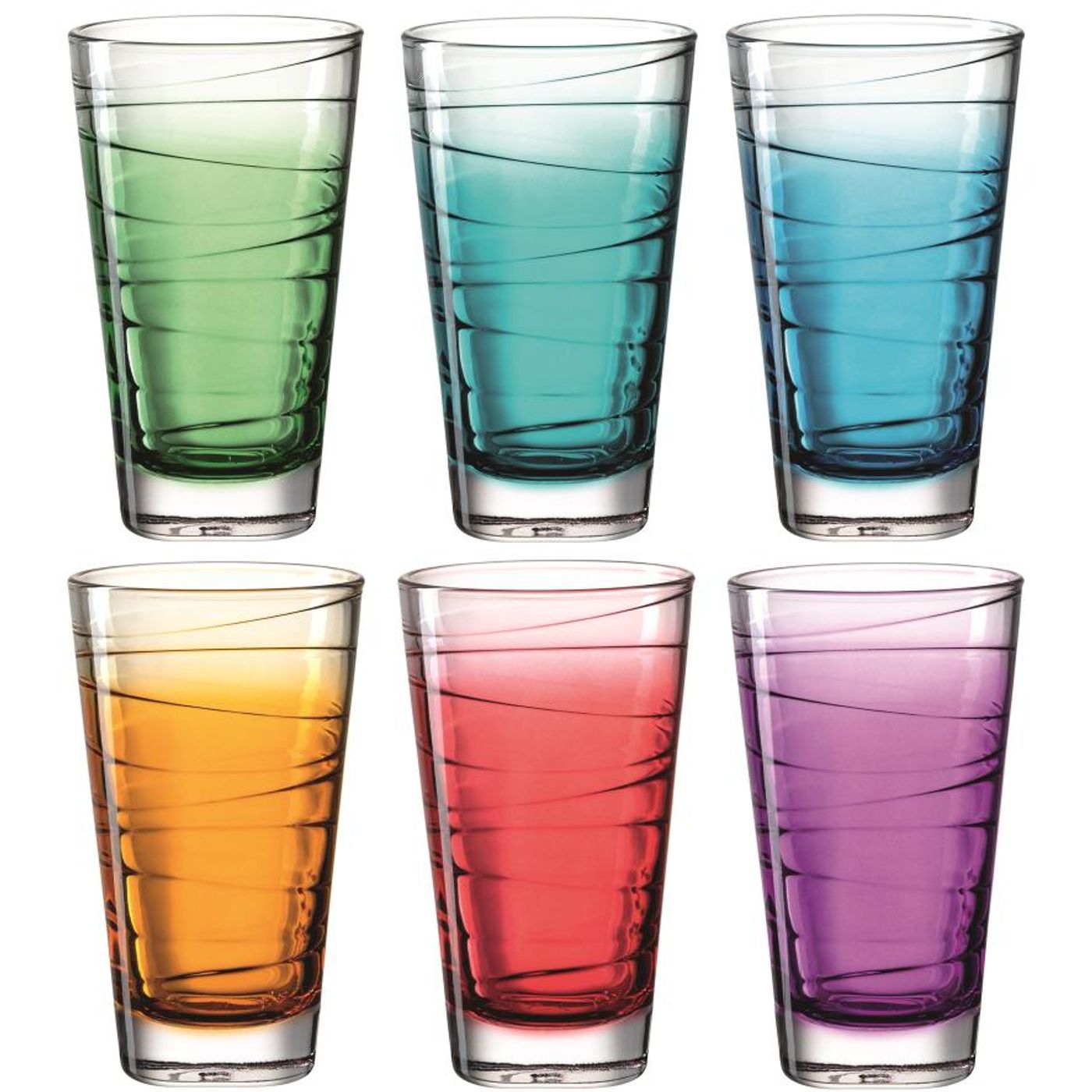 6 VERRES HAUTS VARIO 28 CL couleur