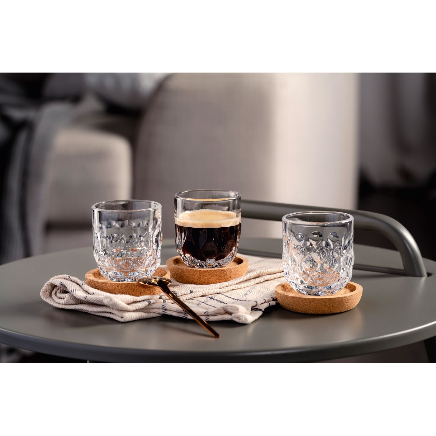 Service 3 tasses expresso avec sous-verres Gocce