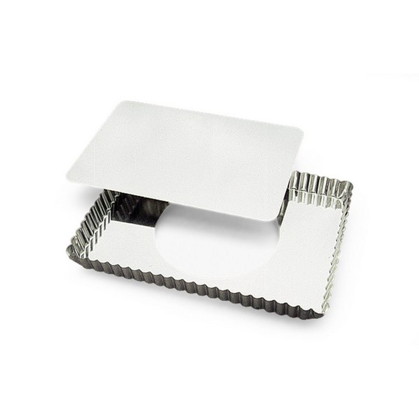 Moule à tarte rectangulaire en fer blanc 29x20