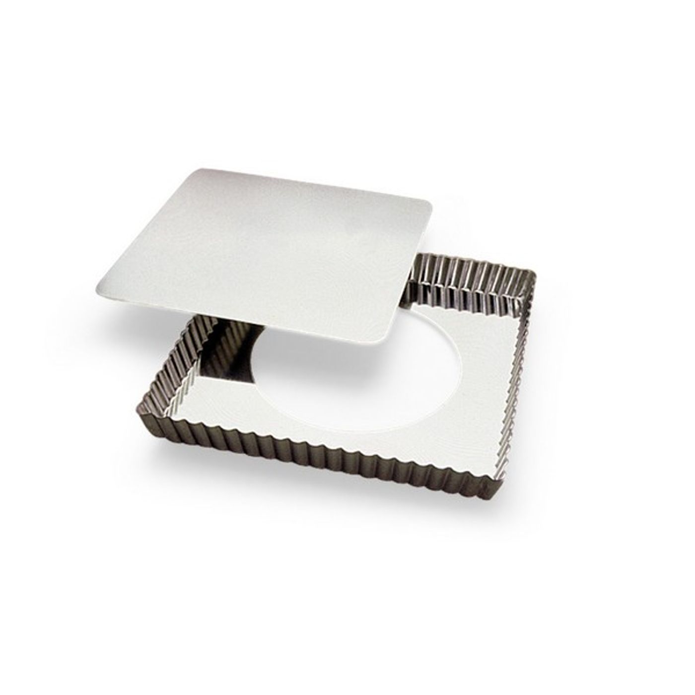 Moule à tarte carré en fer blanc 23 cm