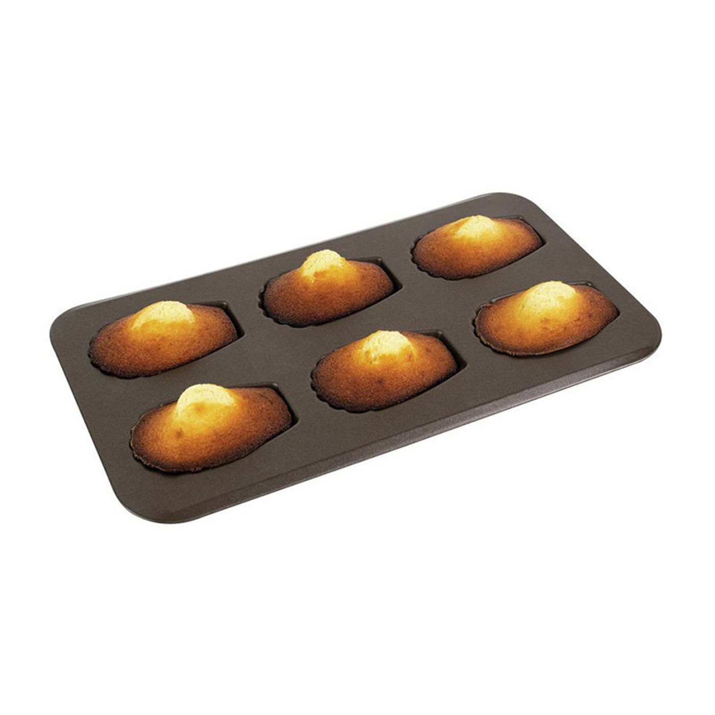Plaque 6 madeleines en tôle anti-adhérente