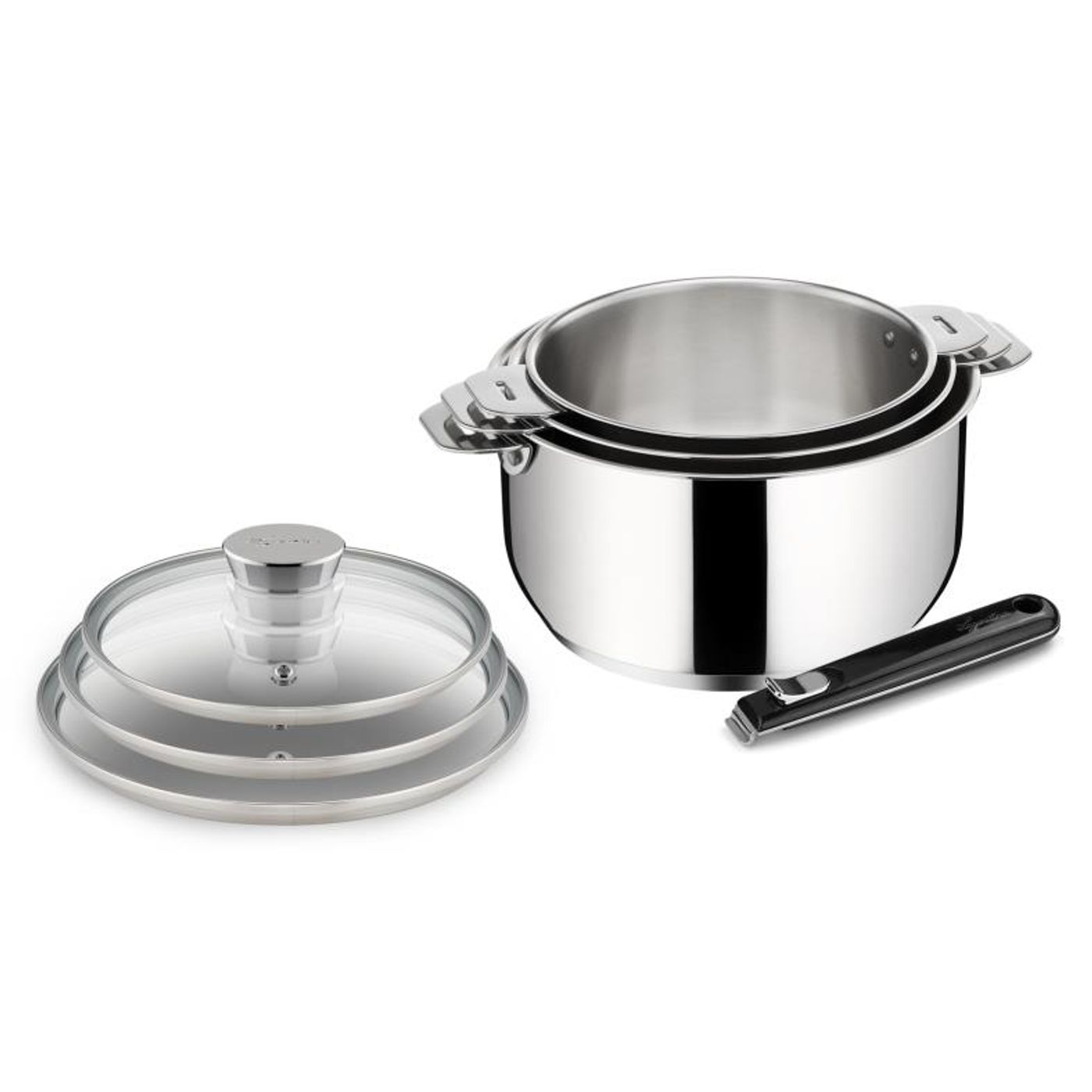 Série 3 casseroles 16 18 20cm Salvaspazio + Couvercles