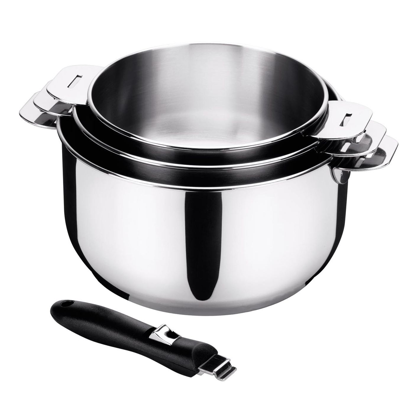 Série de 3 casseroles Salvaspazio poignée amovible