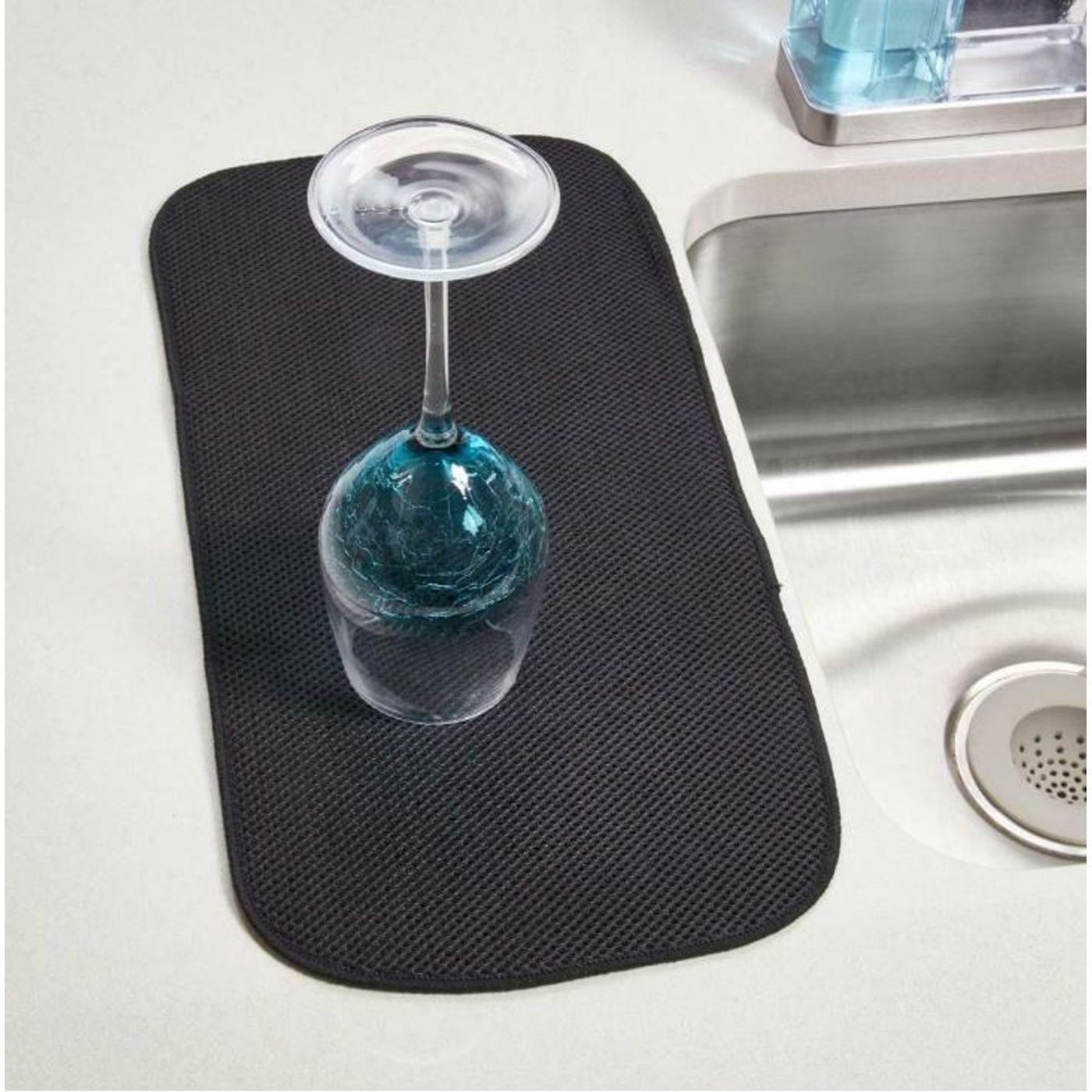 Tapis de séchage blanc/noir 45 x 23 cm