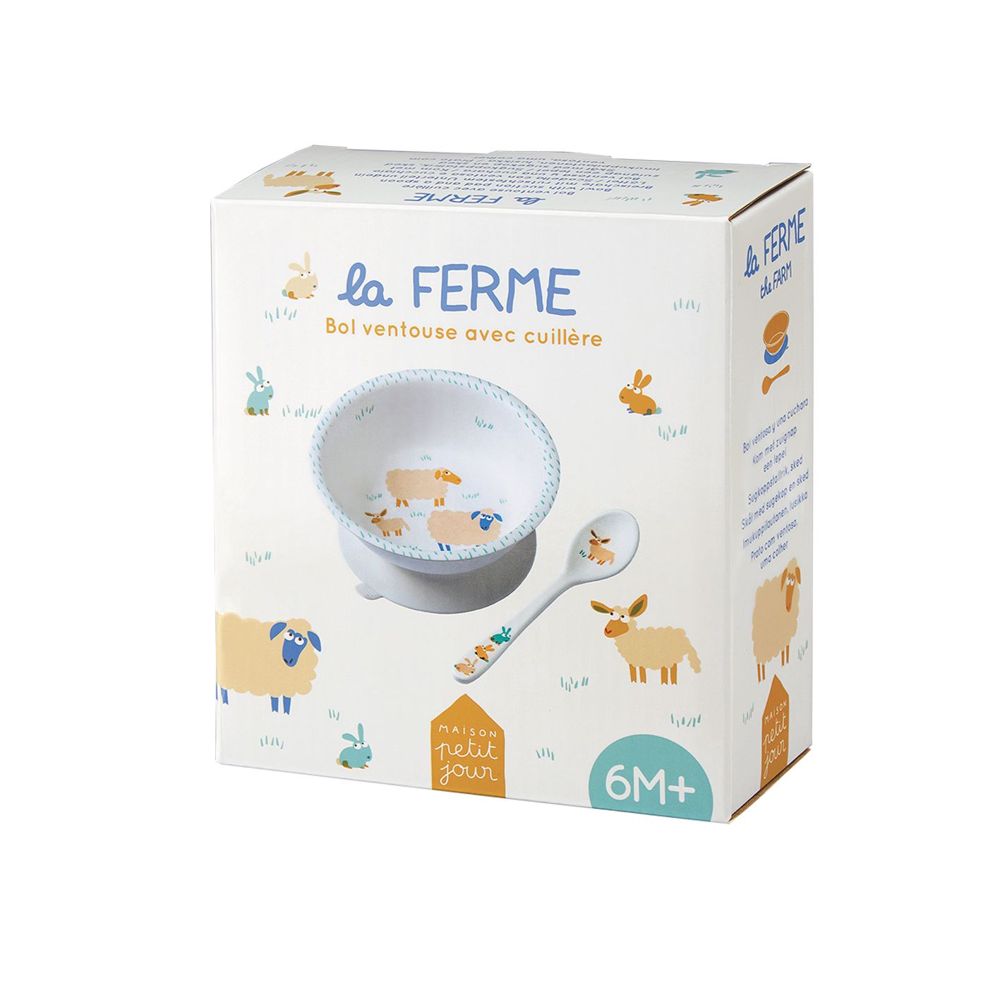 Bol ventouse avec cuillère La Ferme
