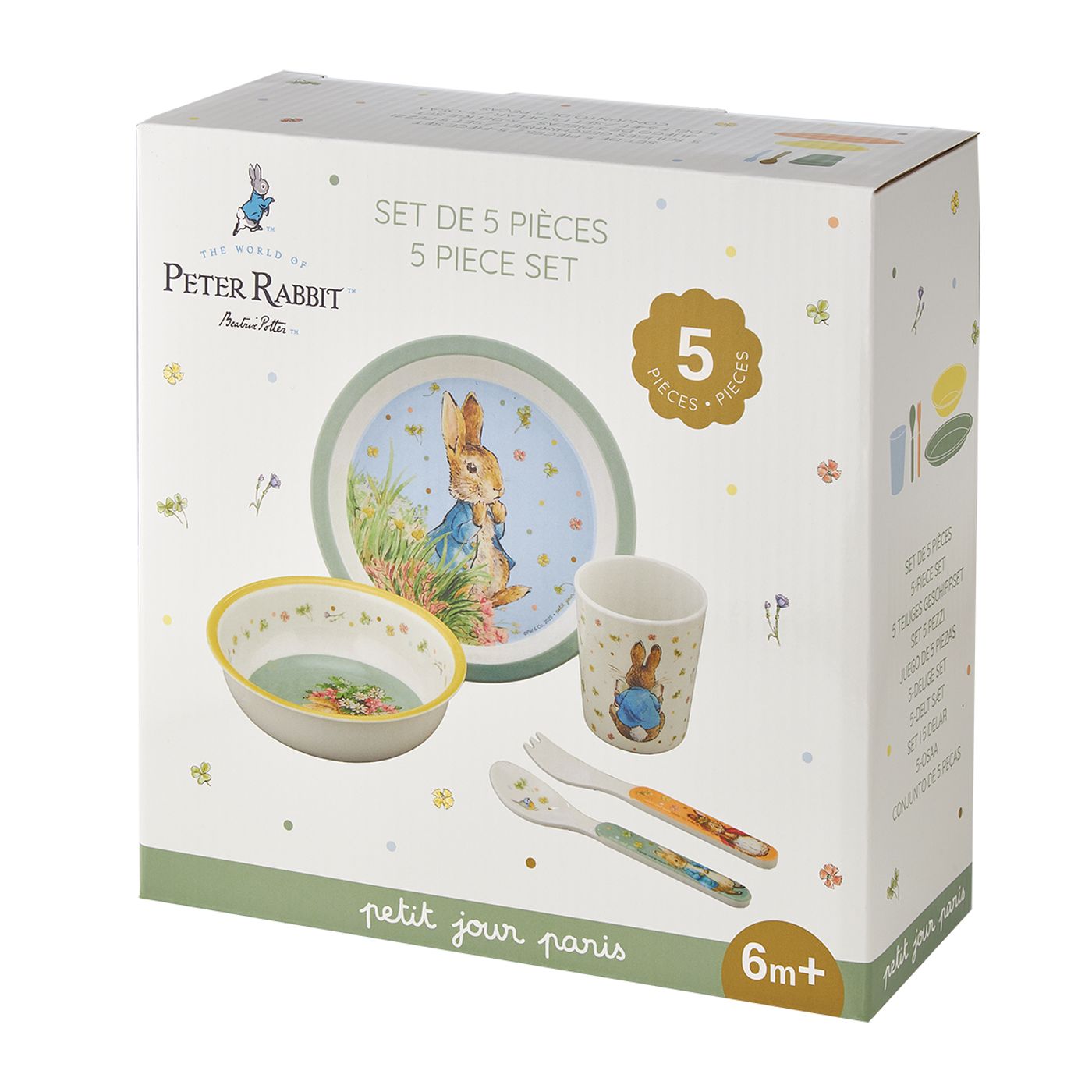 Coffret cadeau 5 pièces pierre lapin vert