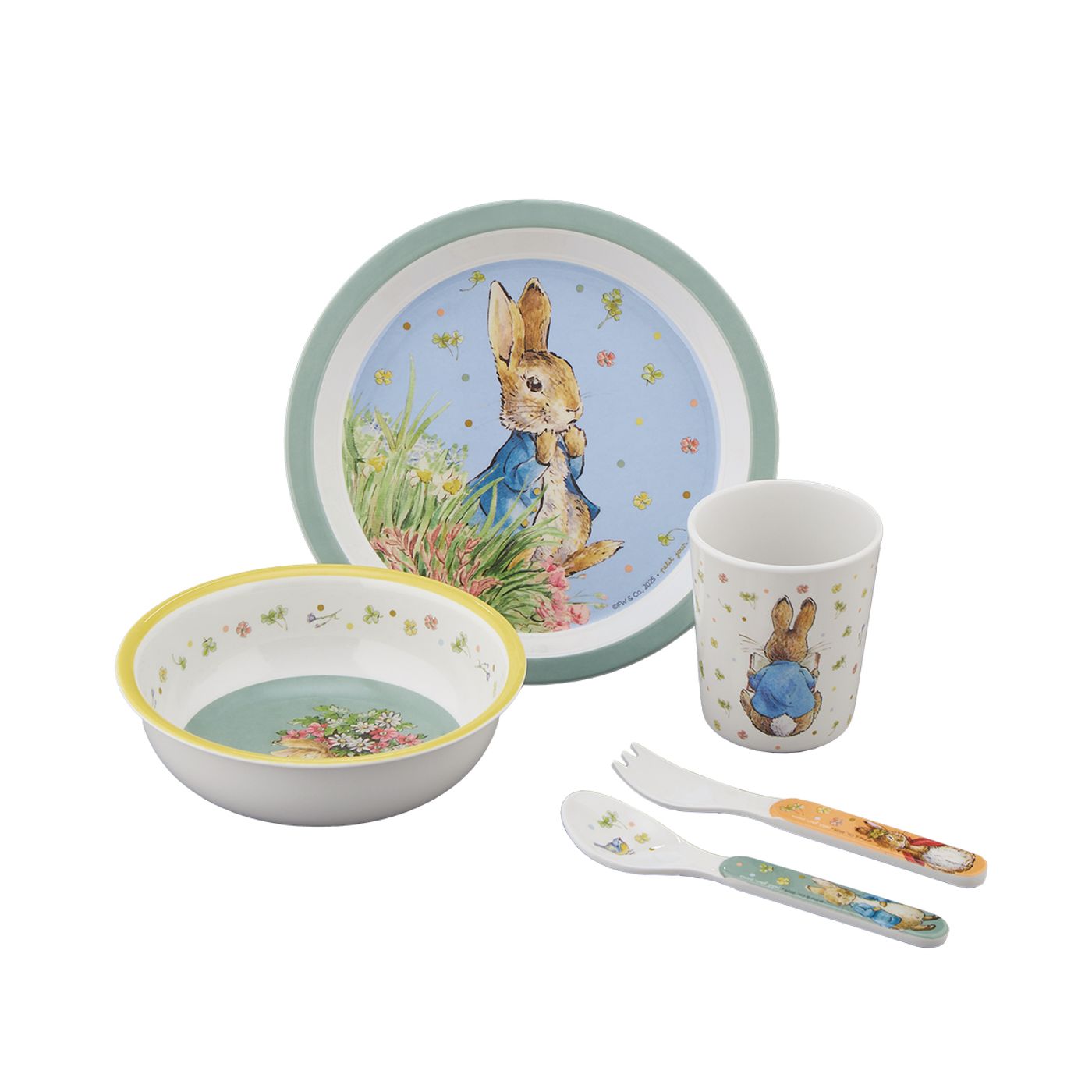 Coffret cadeau 5 pièces pierre lapin vert
