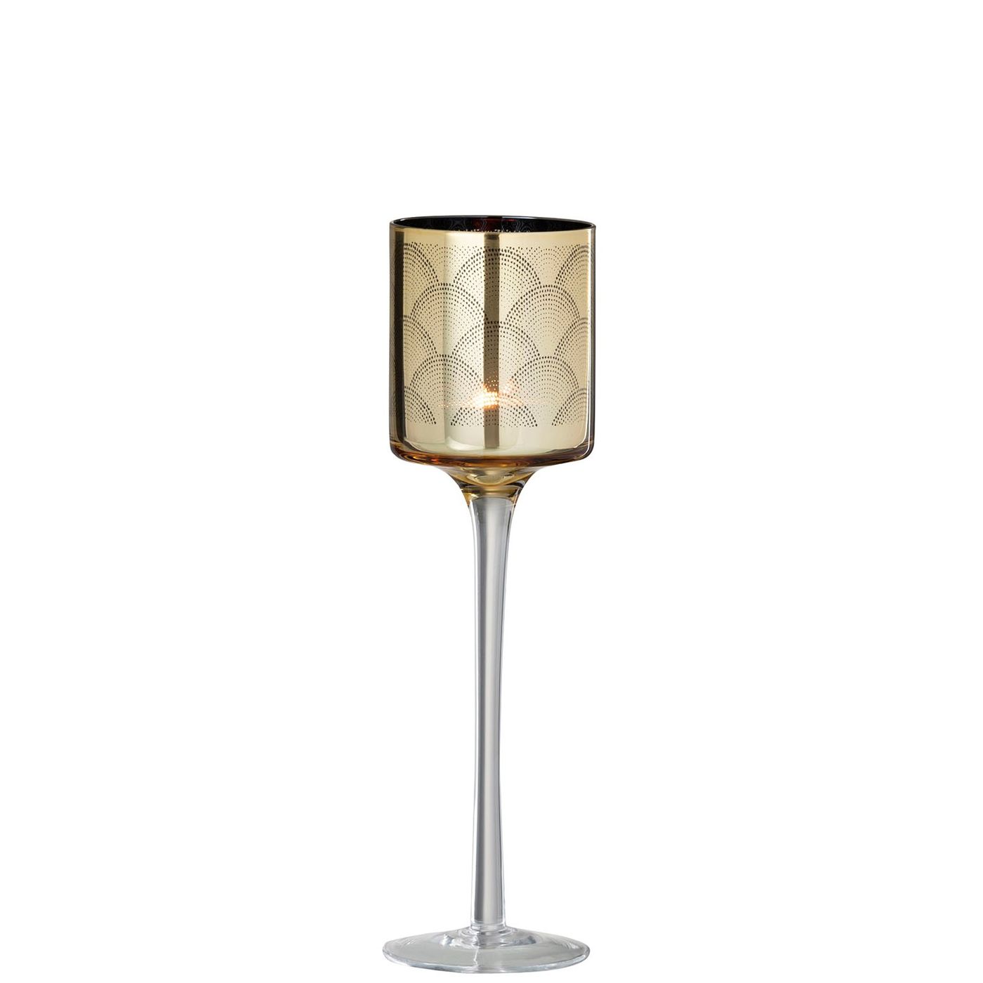 Photophore sur pied Gatsby Or 7x7x25 cm
