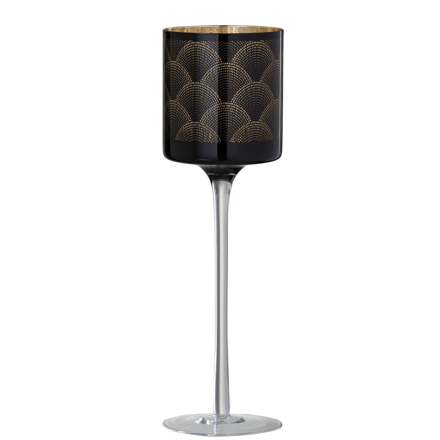Photophore sur pied Gatsby Noir 9x9x30cm
