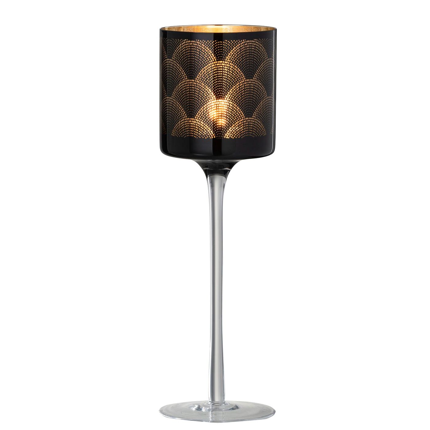 Photophore sur pied Gatsby Noir 9x9x30cm