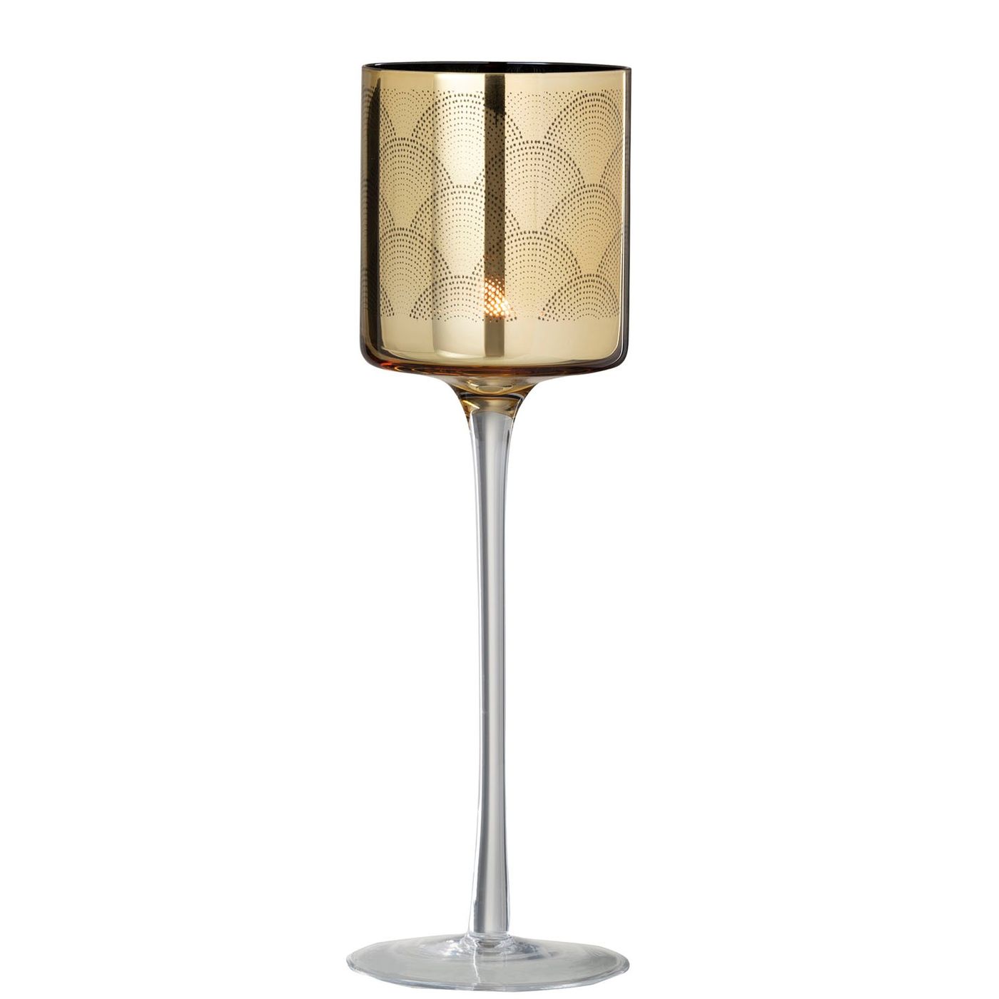Photophore sur pied Gatsby Or 9x9x30cm