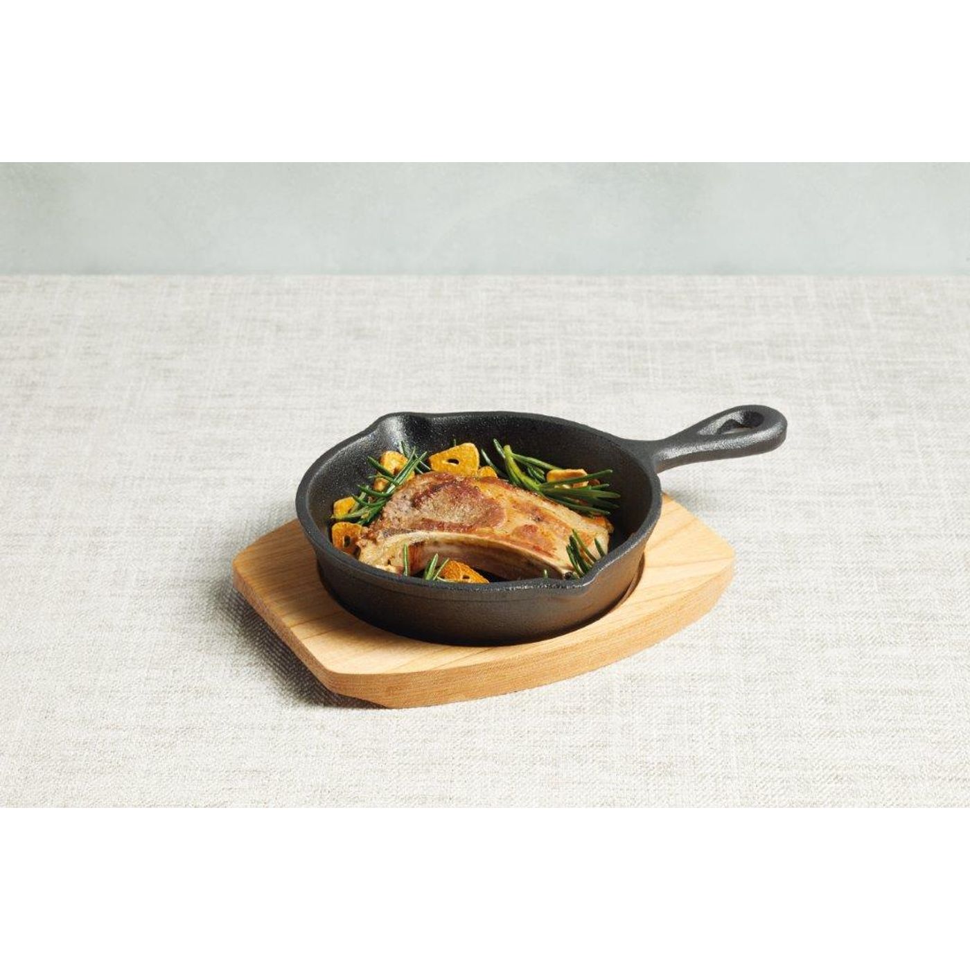 Mini poêle en fonte 15 cm avec support bois