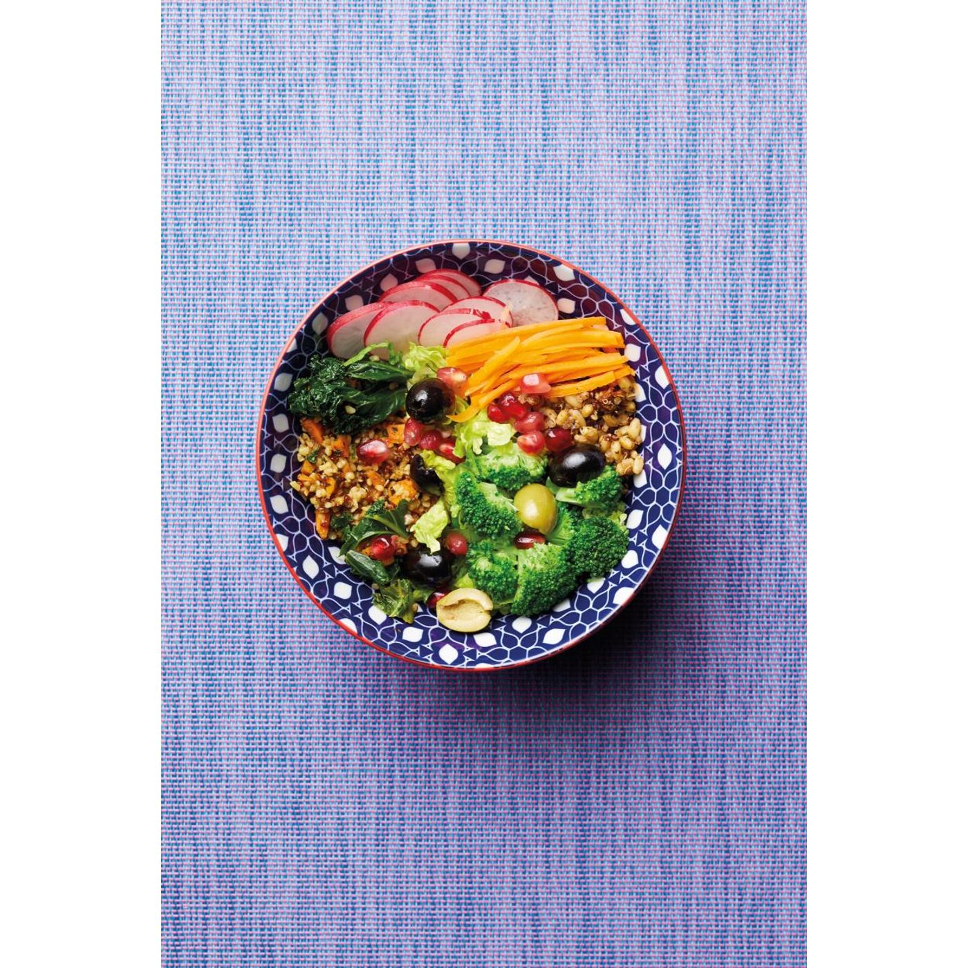Bol Buddha bowl - motifs floraux bleus