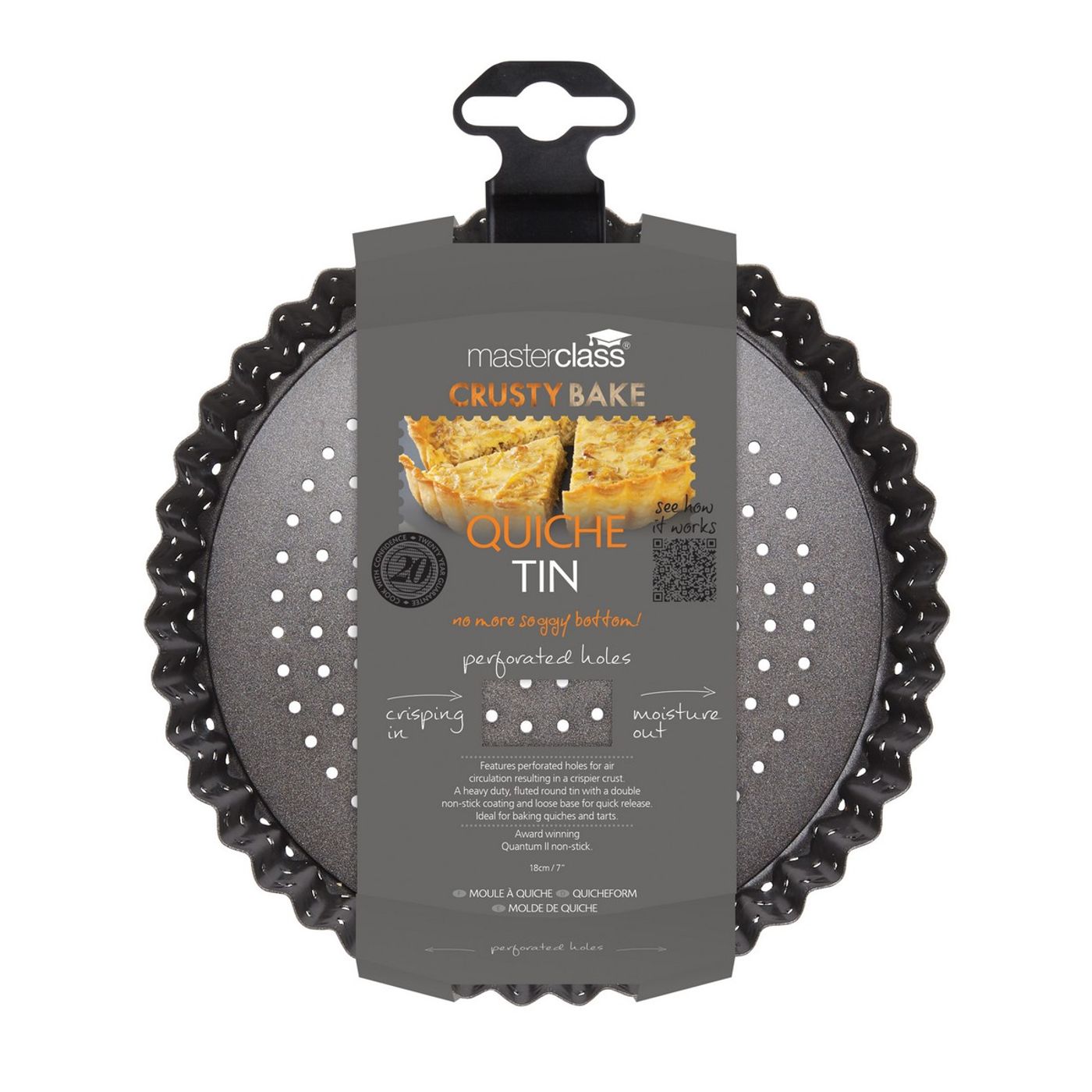 Moule à tarte amovible 18cm CRUSTY BAKE