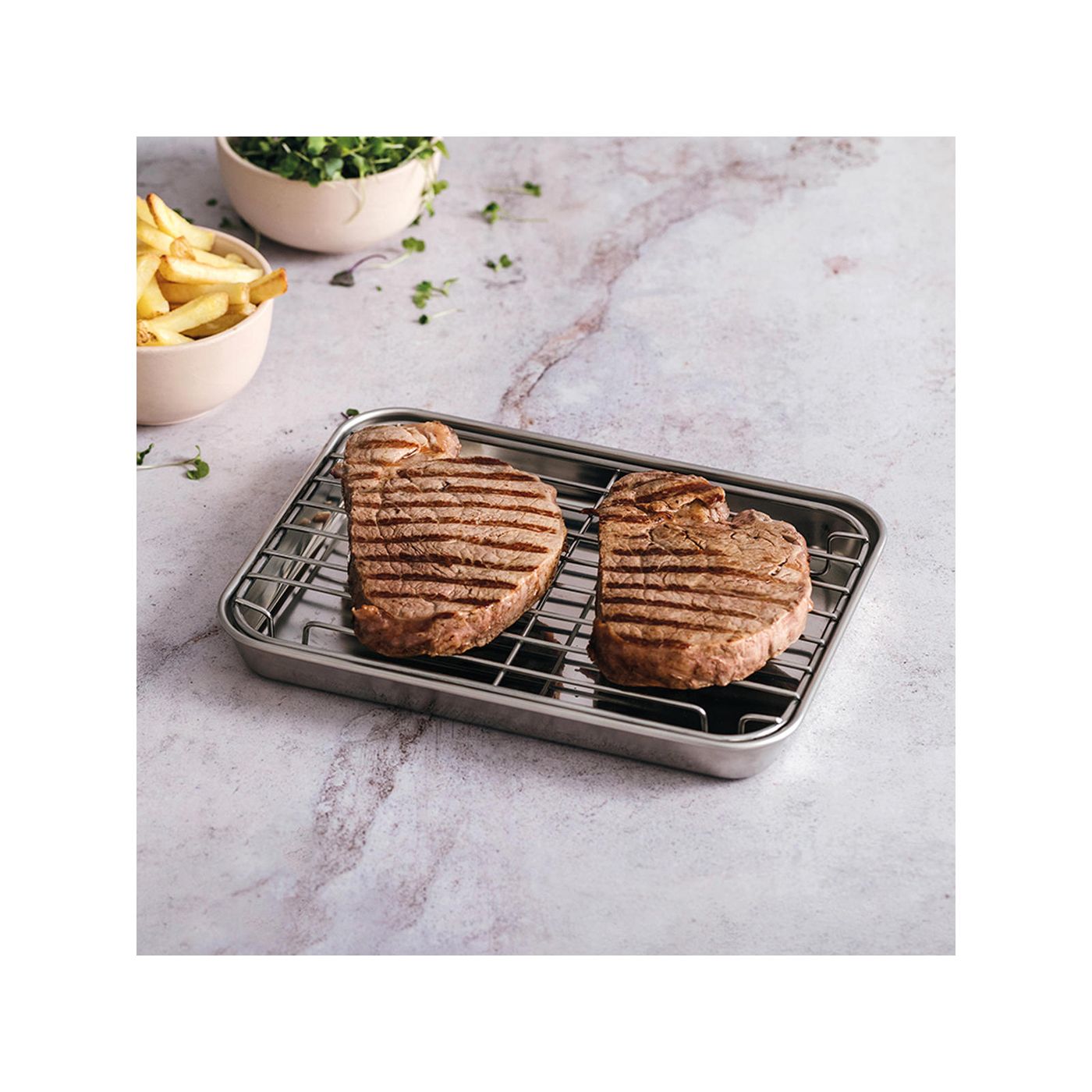 Plat à four + grille 23,5 x 17,5 cm