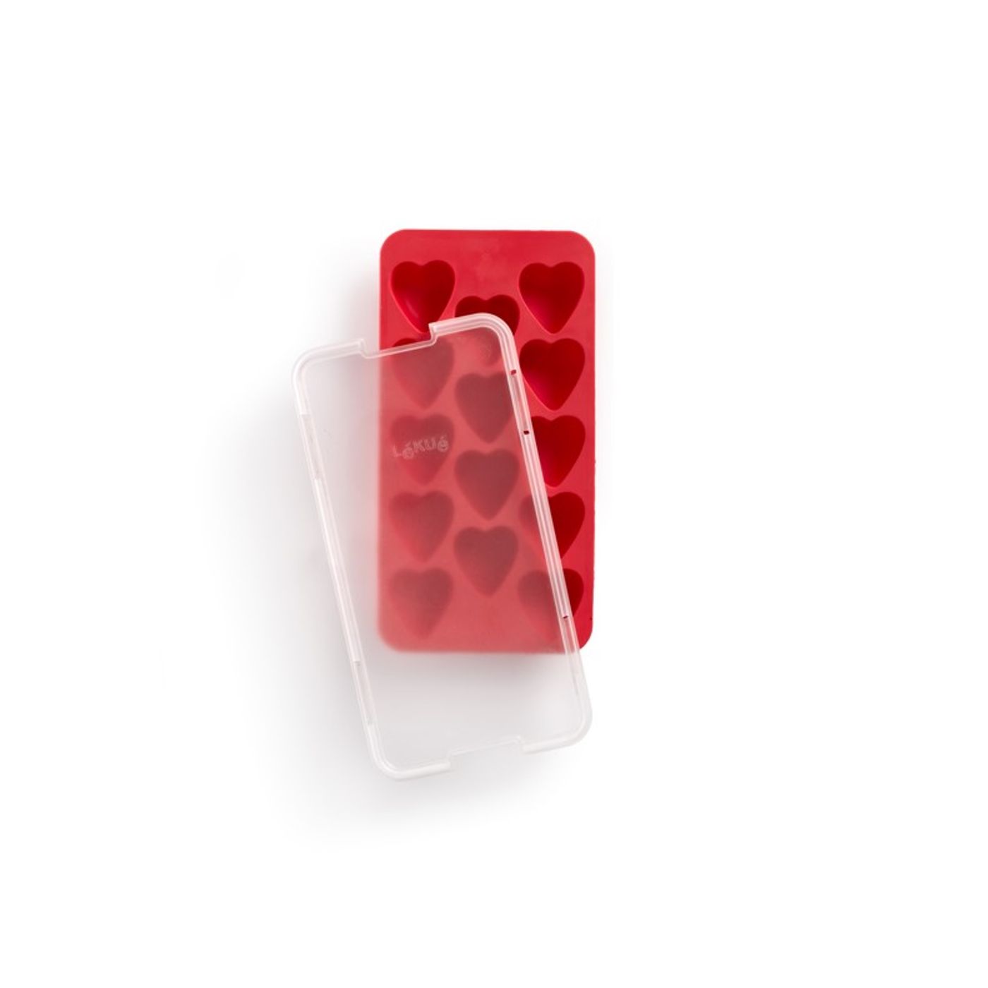 Bac à glaçons coeur rouge