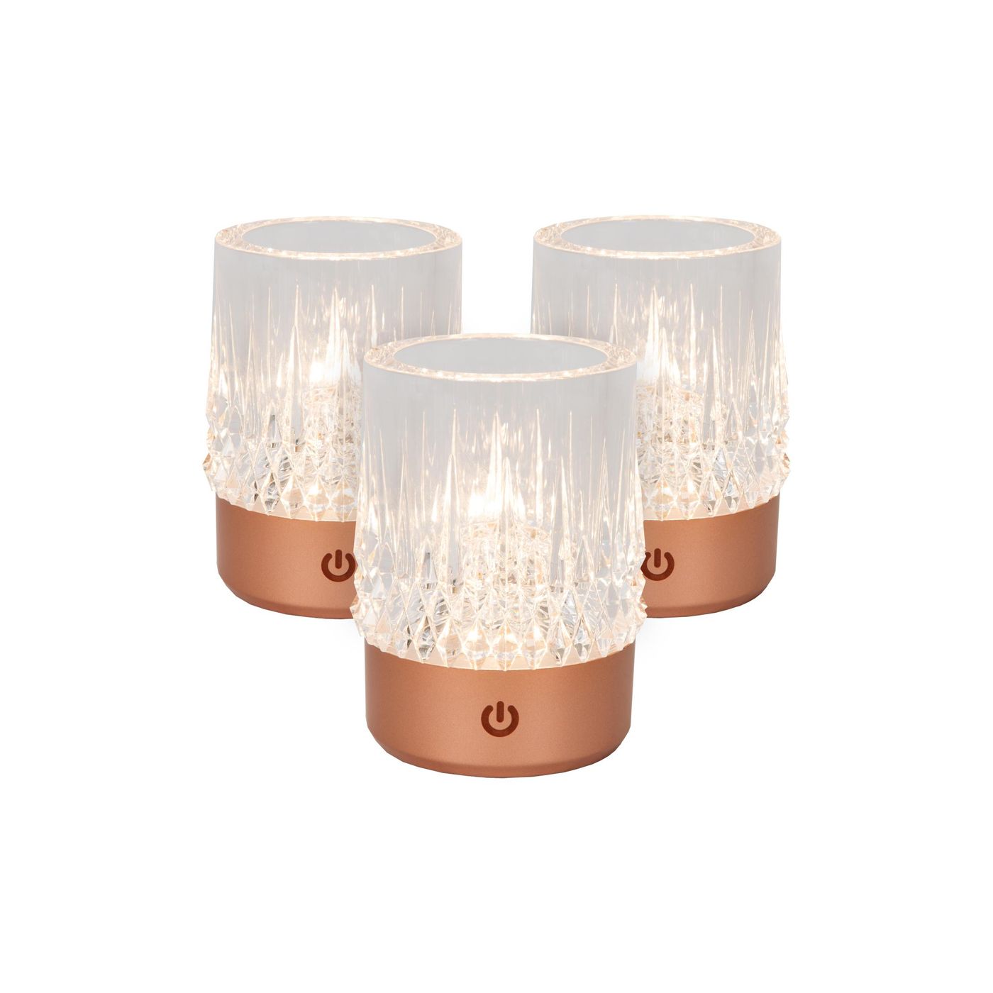 Lot de 3 lampes Lily cuivre