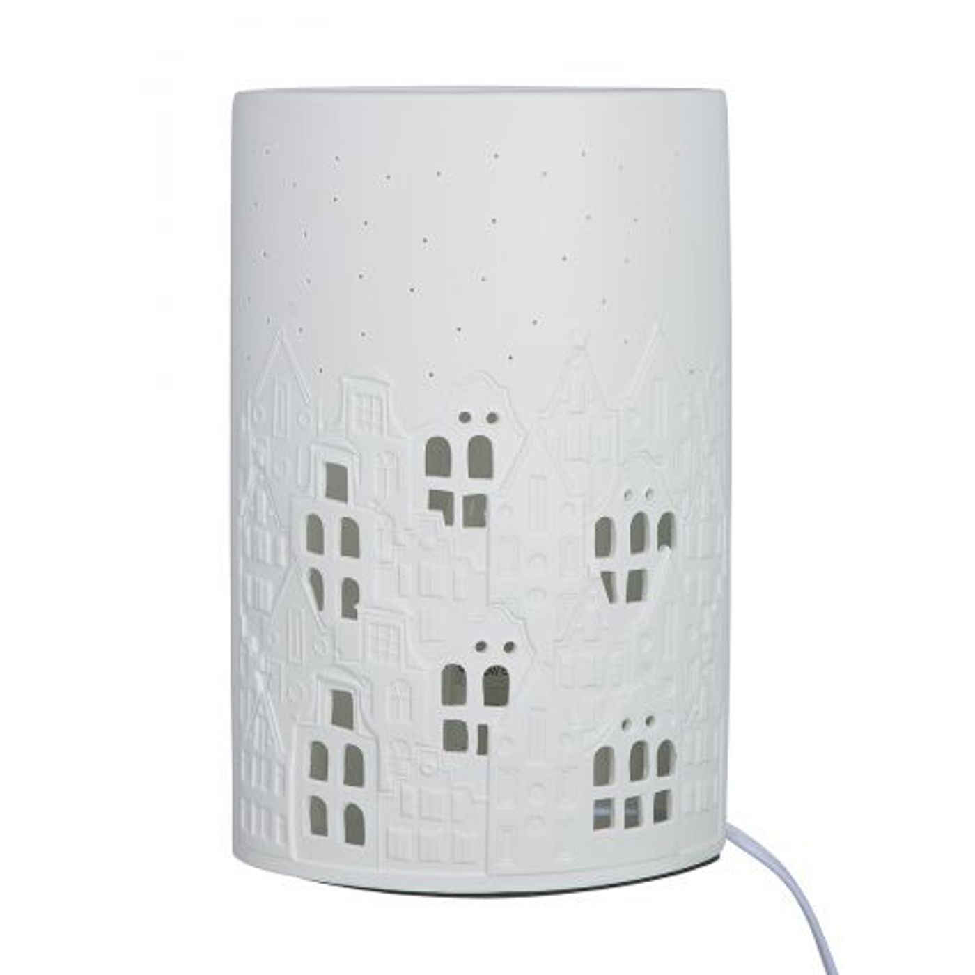 Lampe la Ville porcelaine H28cm