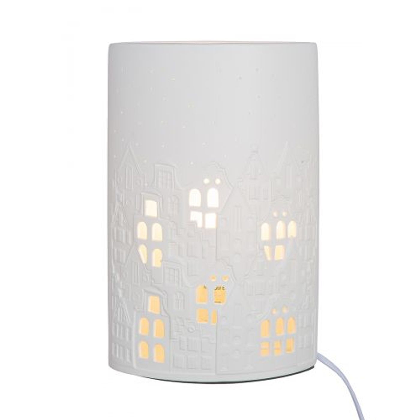 Lampe la Ville porcelaine H28cm