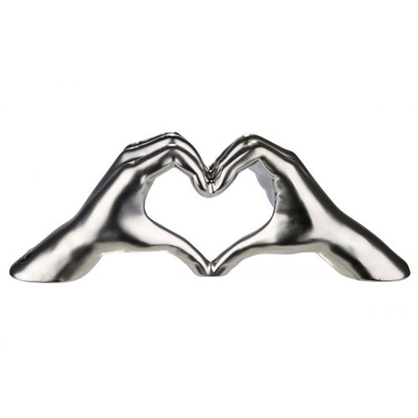Sculpture main coeur argent