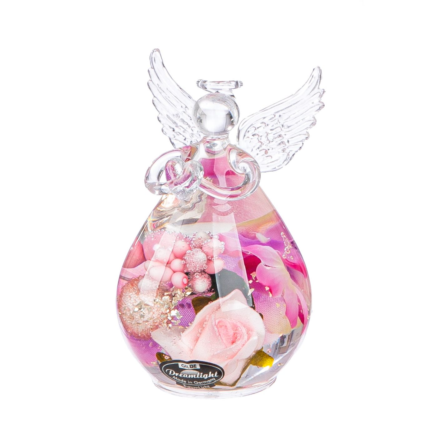 Dreamlight, figure, ange petit, "Pink Love", verre, rose, unité 6