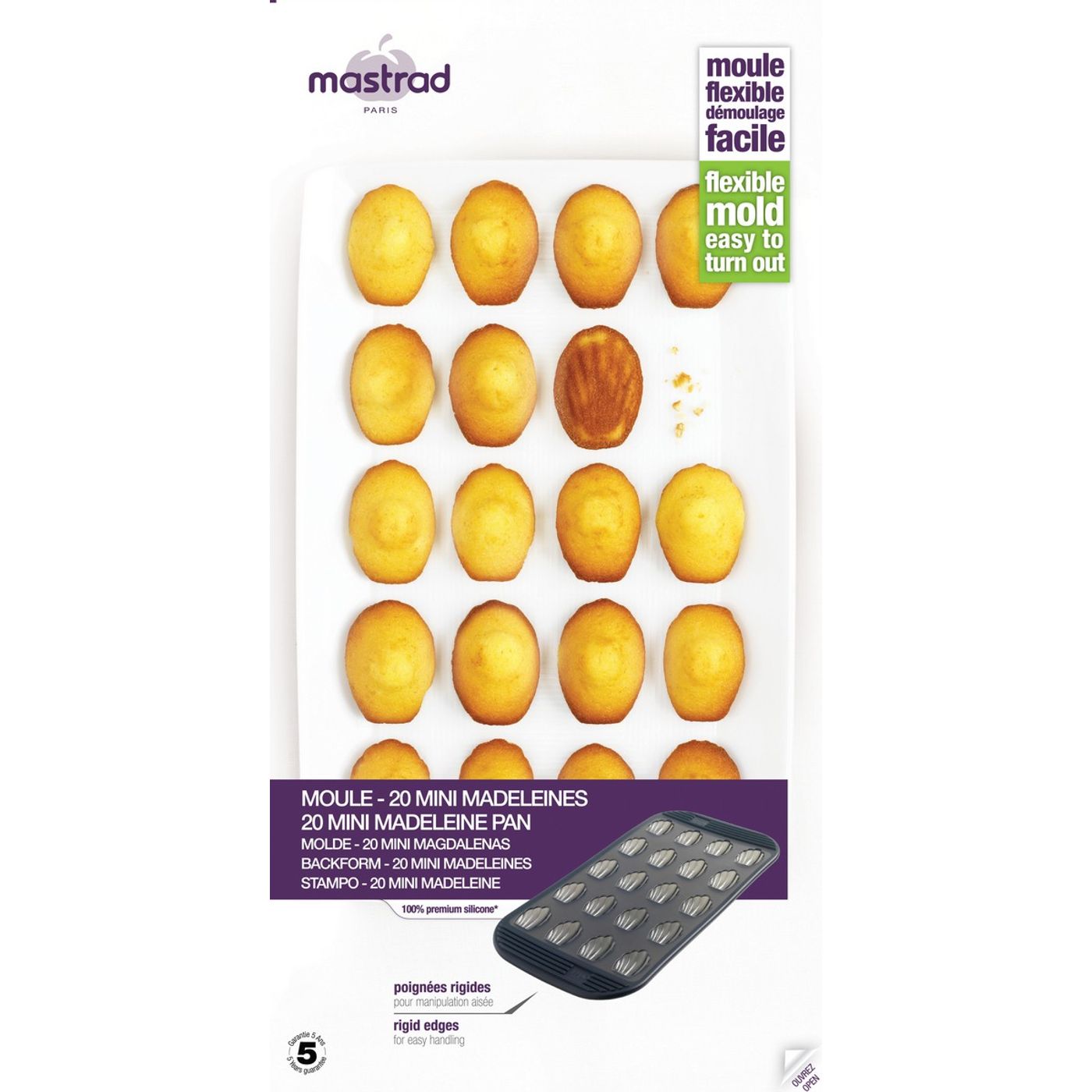 Moule 20 mini-madeleines gris