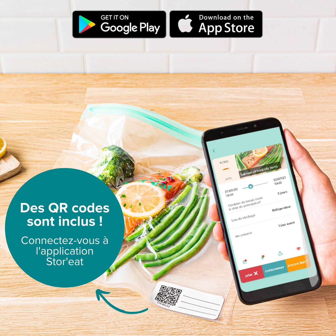 Kit pompe et sacs sous vide Stor'EAT