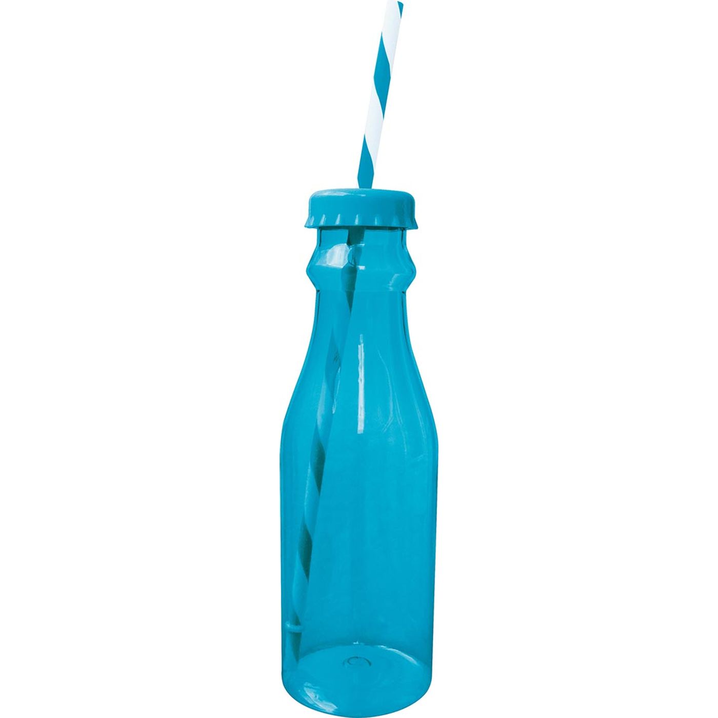 Bouteille SODA avec paille bleue