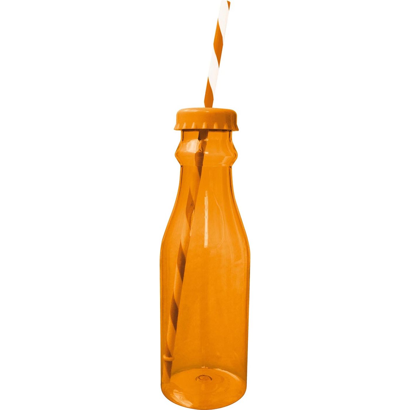 Bouteille SODA avec paille orange