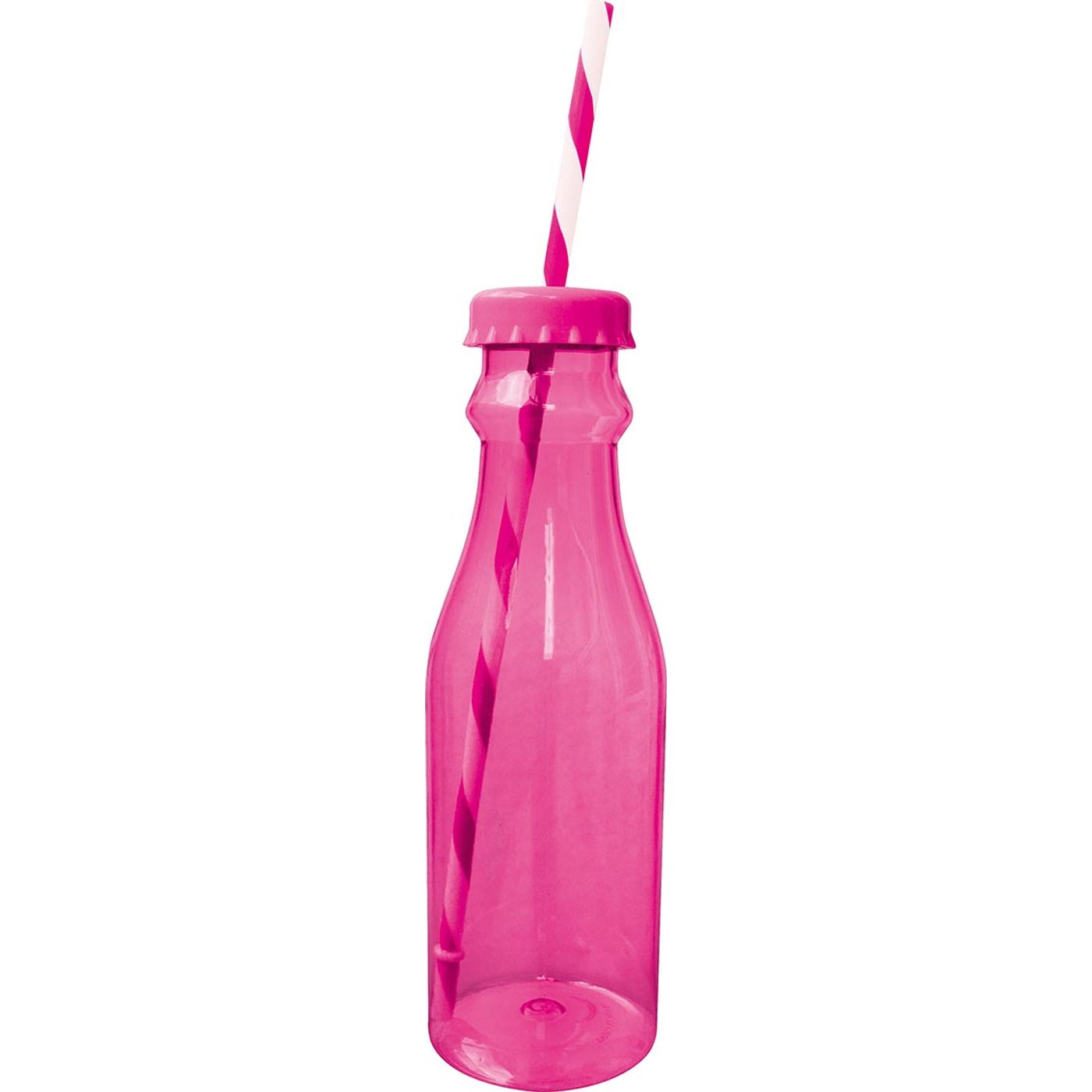 Bouteille SODA avec paille rose