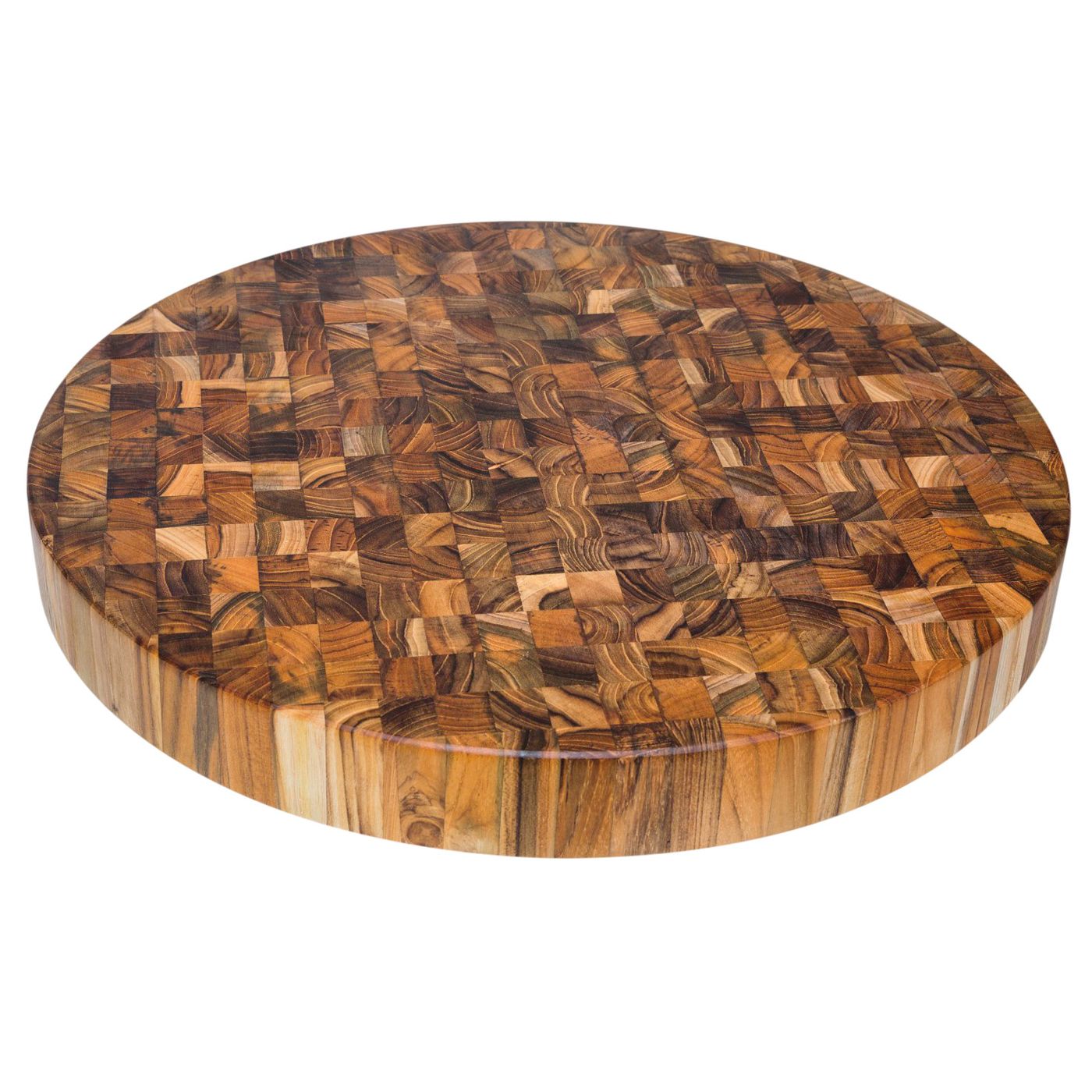 Billot de cuisine en teck rond 45 cm
