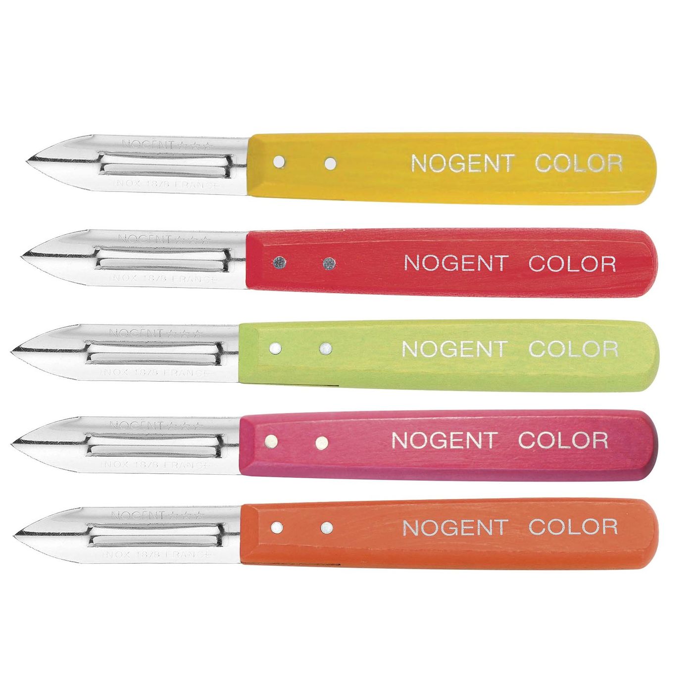 Eplucheur 2 tranchants manche bois coloré